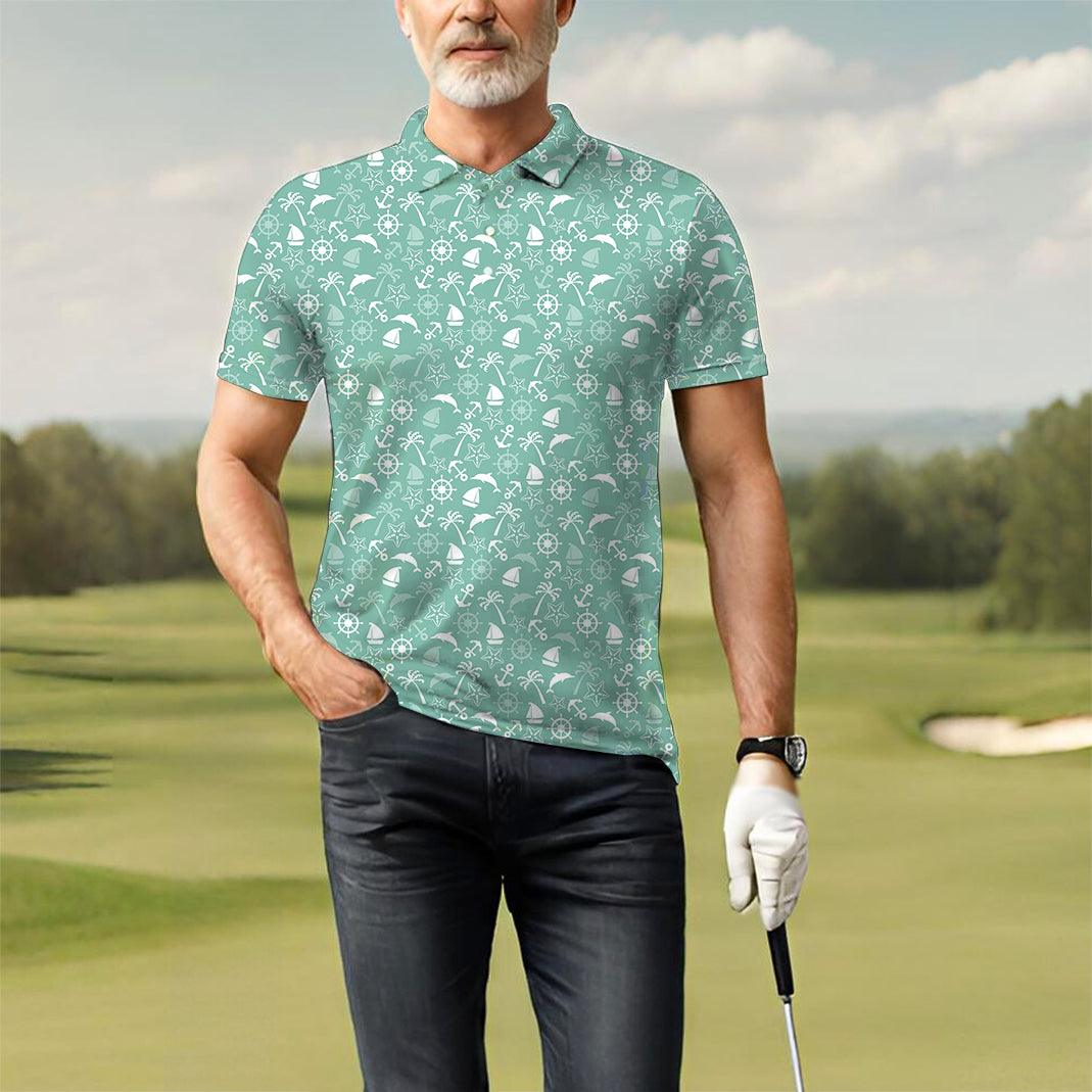 Men's ship's anchor golf polo