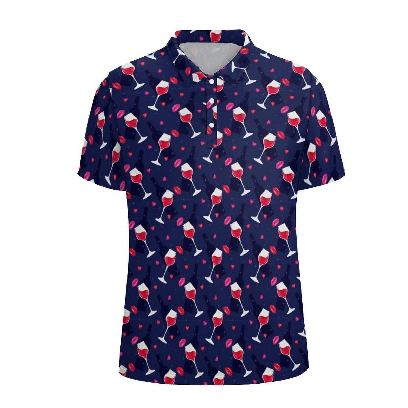 Men's golf red wine polo