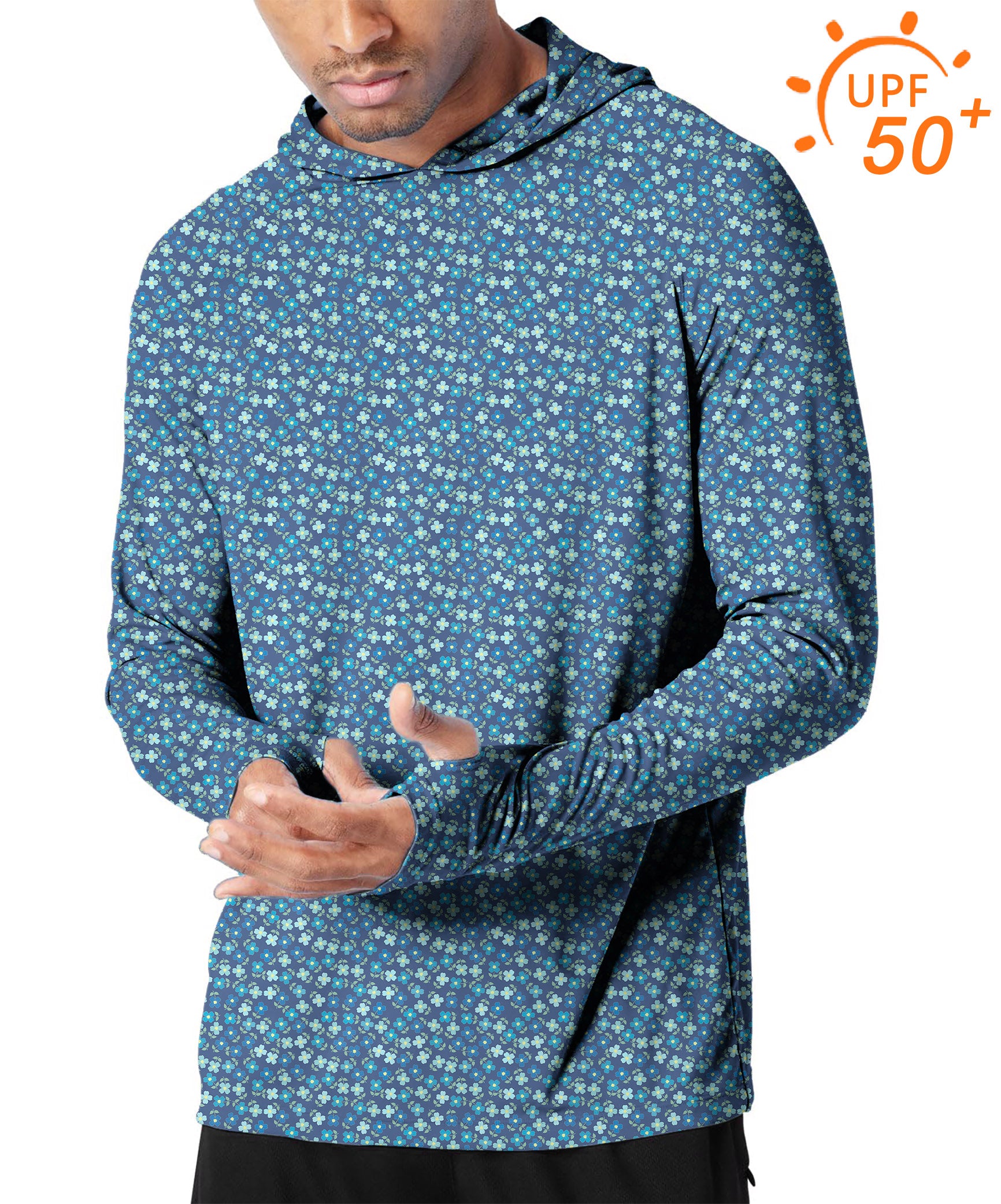 Men's Outdoor Navy blue Clover Golf Sun Protection Slim Fit hoodies
