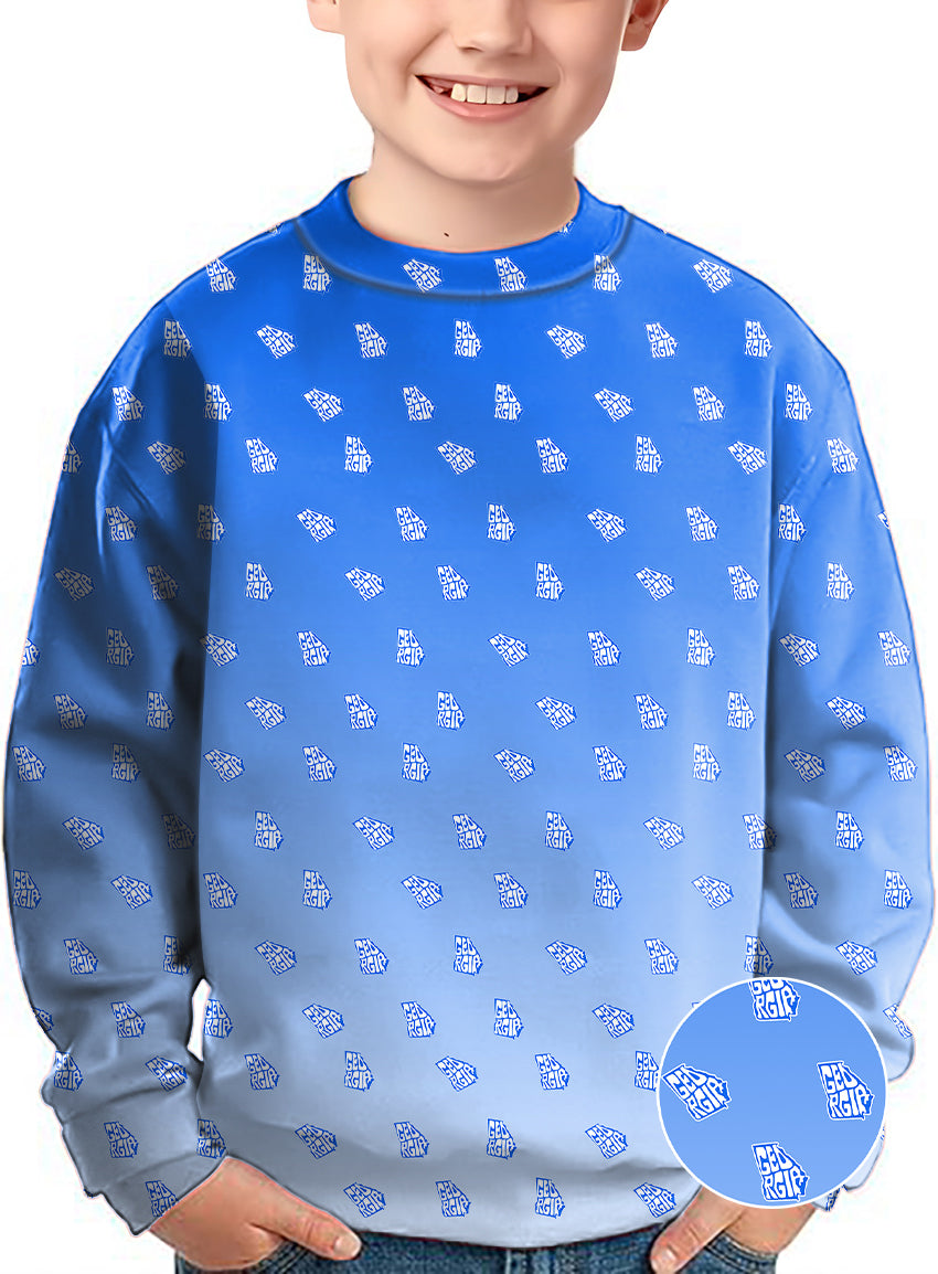 Blue Georgia Crewneck Pullover Kids Ugly Sweater