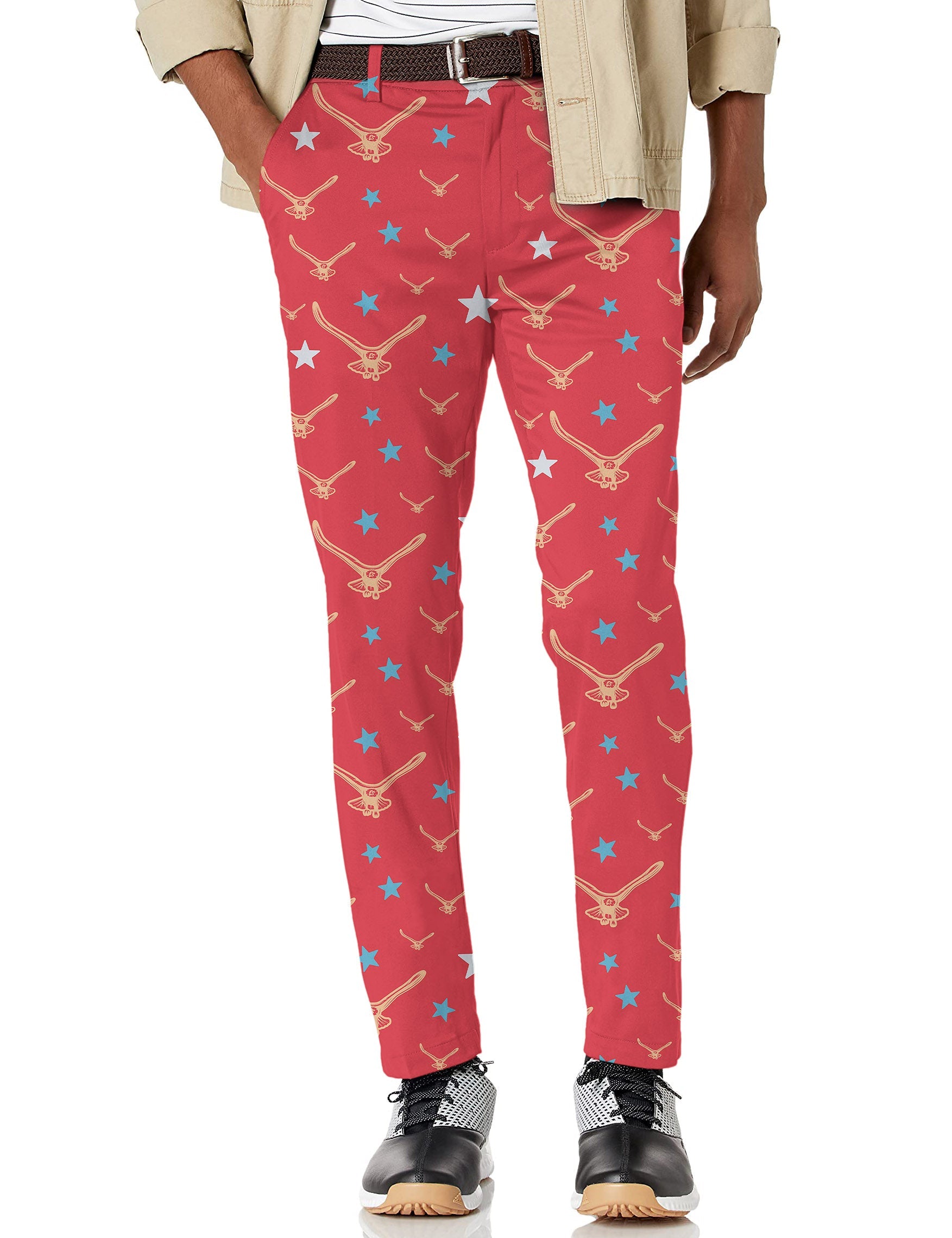 Men's limited edition star eagle stretch golf pants with moisture-wicking fabric and active waistband