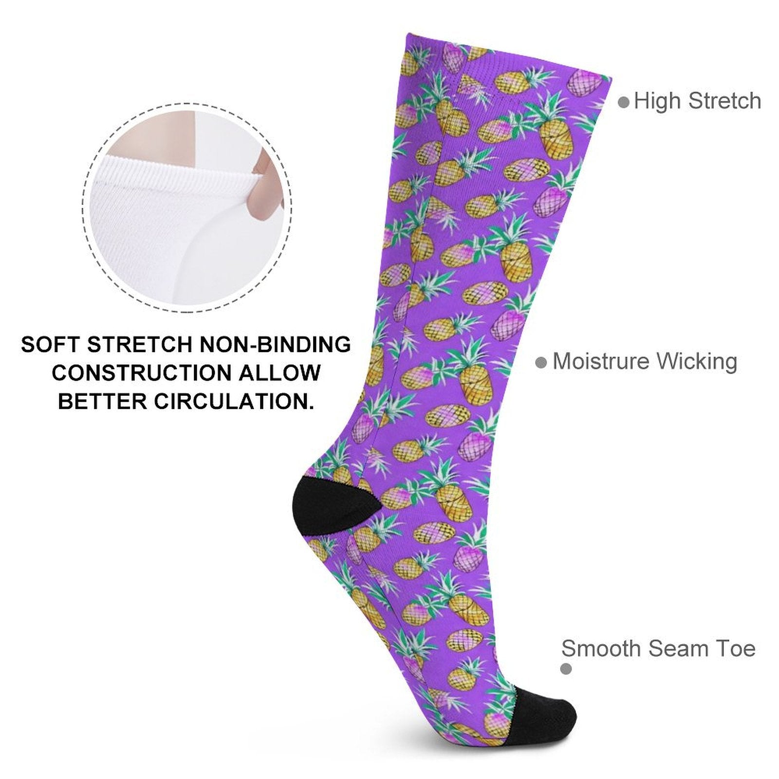 Purple Pineapple Prined socks Gifts for Men Women