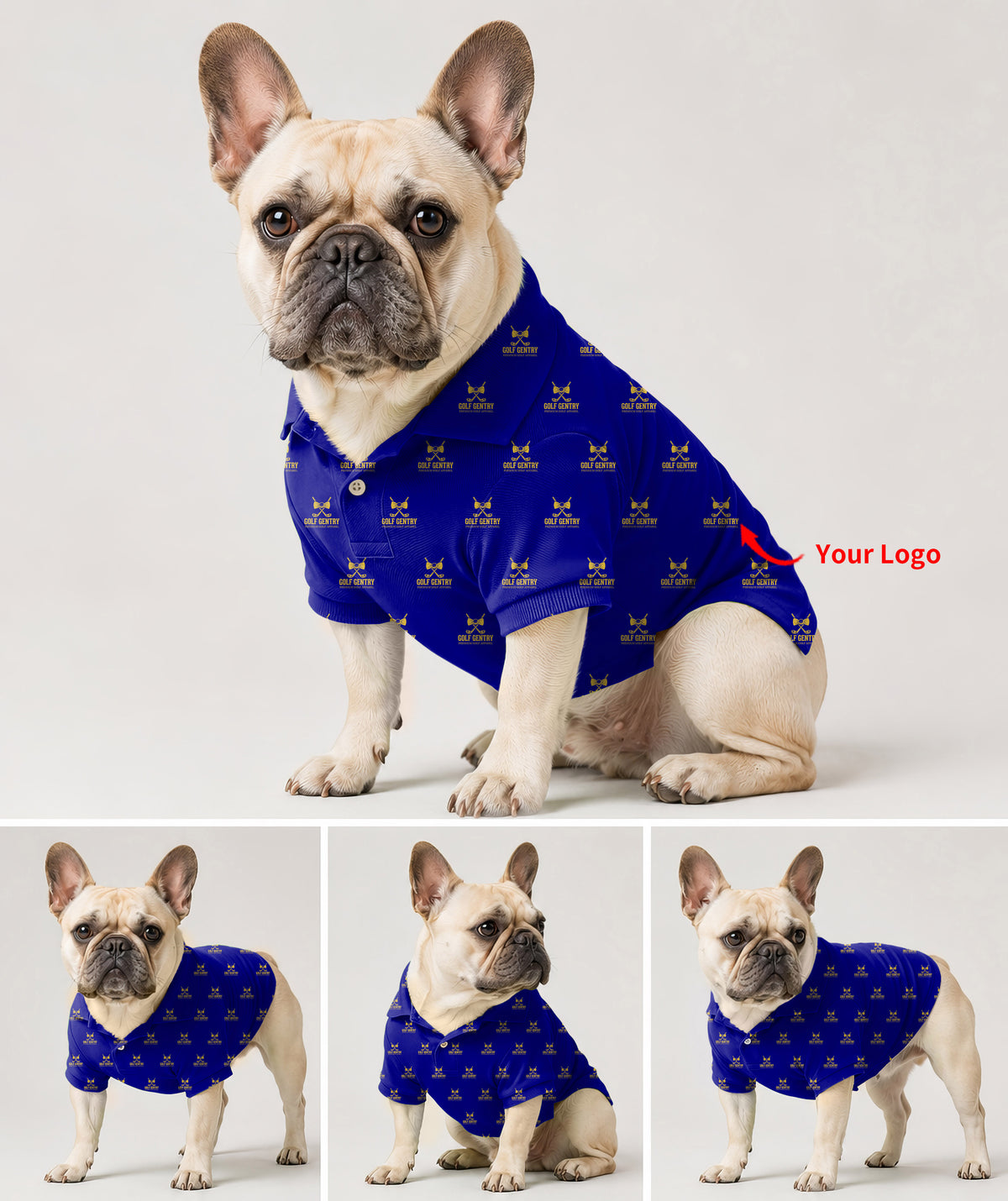 Dog's Custom Company Sport Team Logo Face Golf Polo