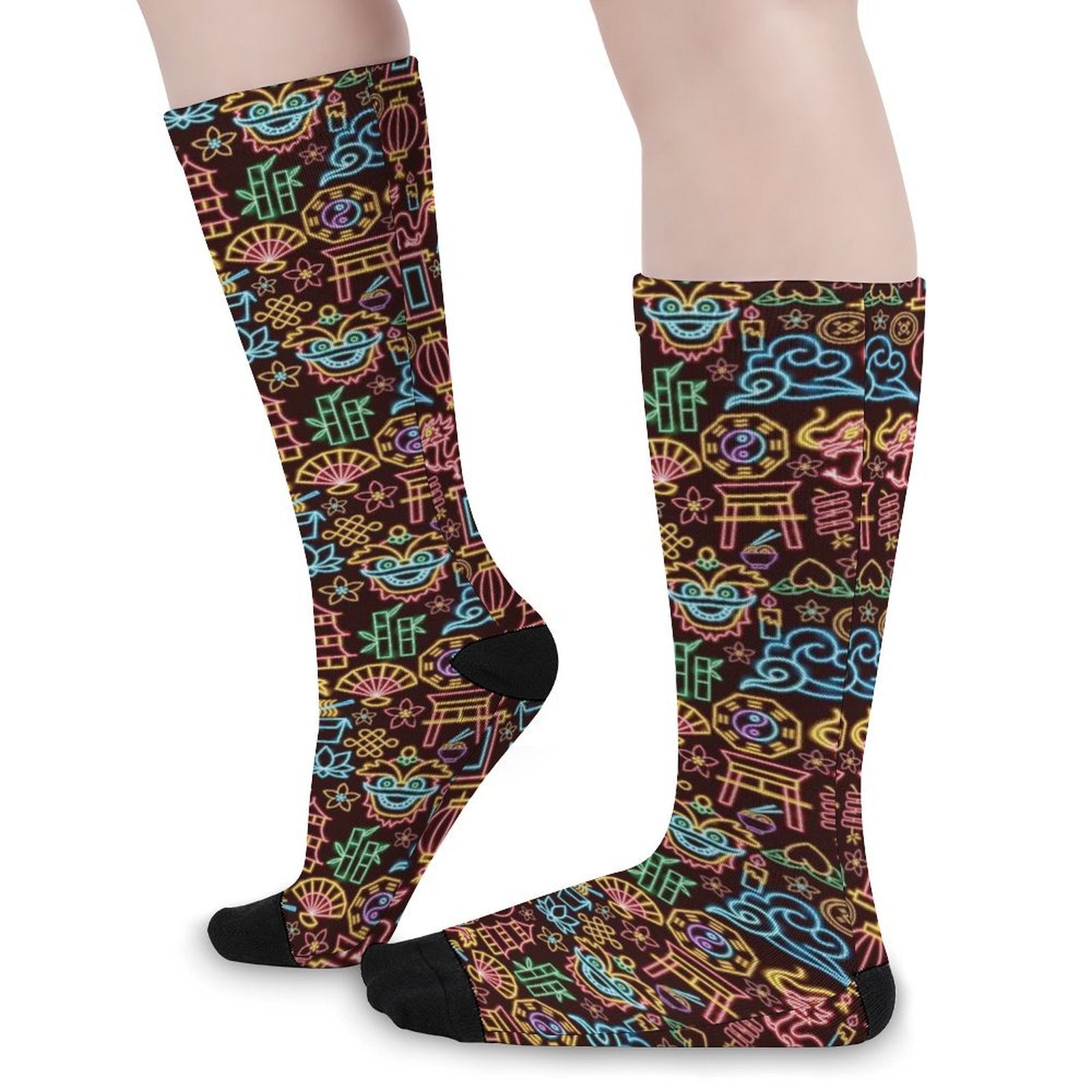 Neon Chinese New Year Prined socks Gifts for Men Women