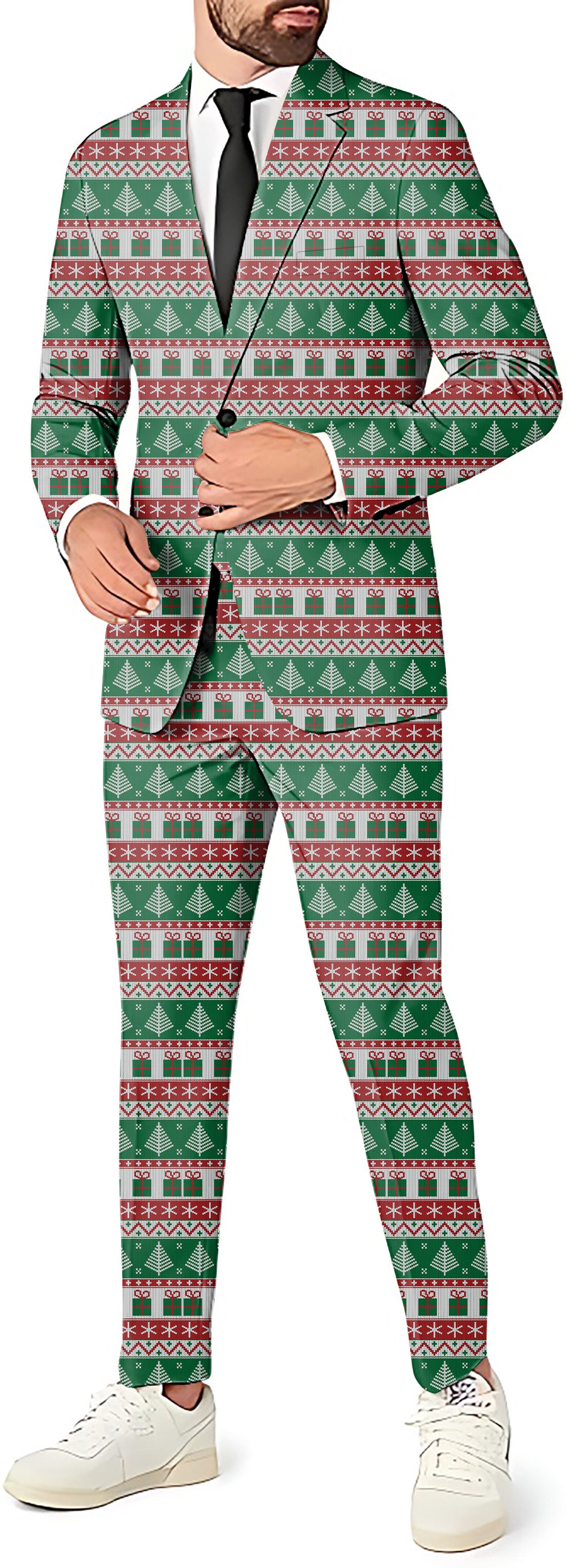 Christmas Tree Men's Party Costumes-Theme Party 2 or 3pcs Suit set-Blazer Pants & Vest
