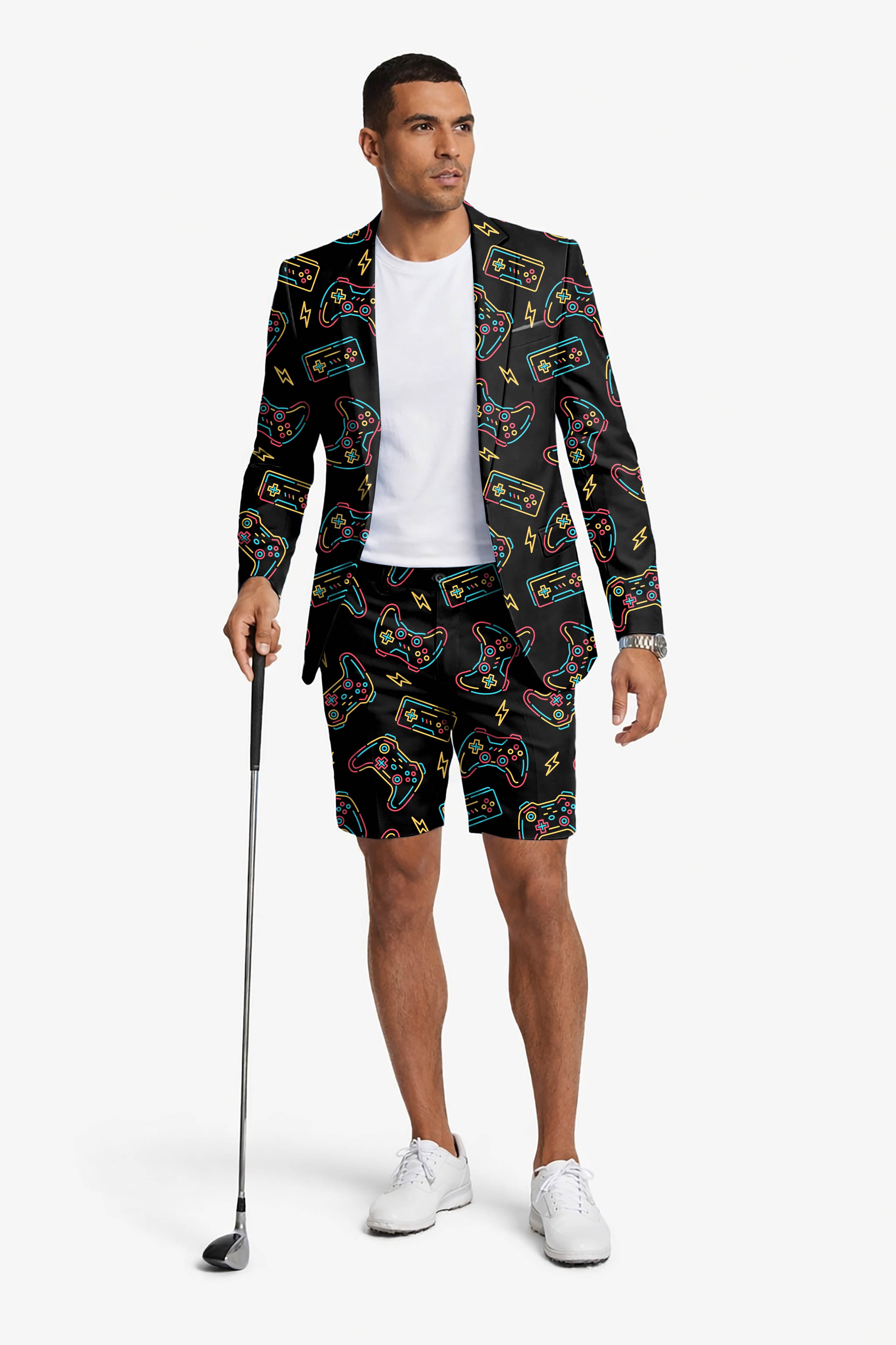 Game enthusiasts Men's Party Costumes-Theme Party 2pcs Suit set-Blazer Shorts