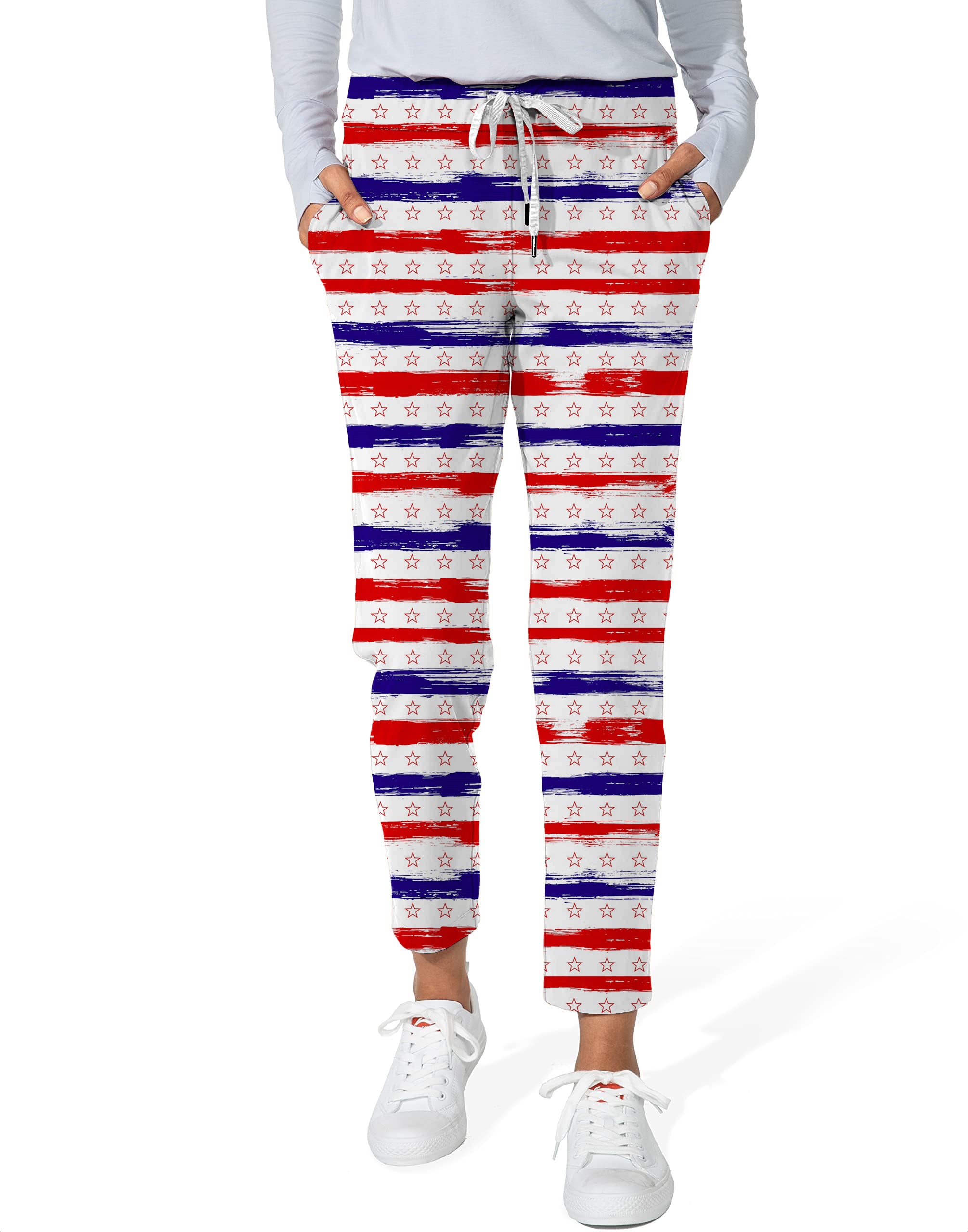 Stars & Stripes-Women's 7/8 Stretch Ankle Golf Pants
