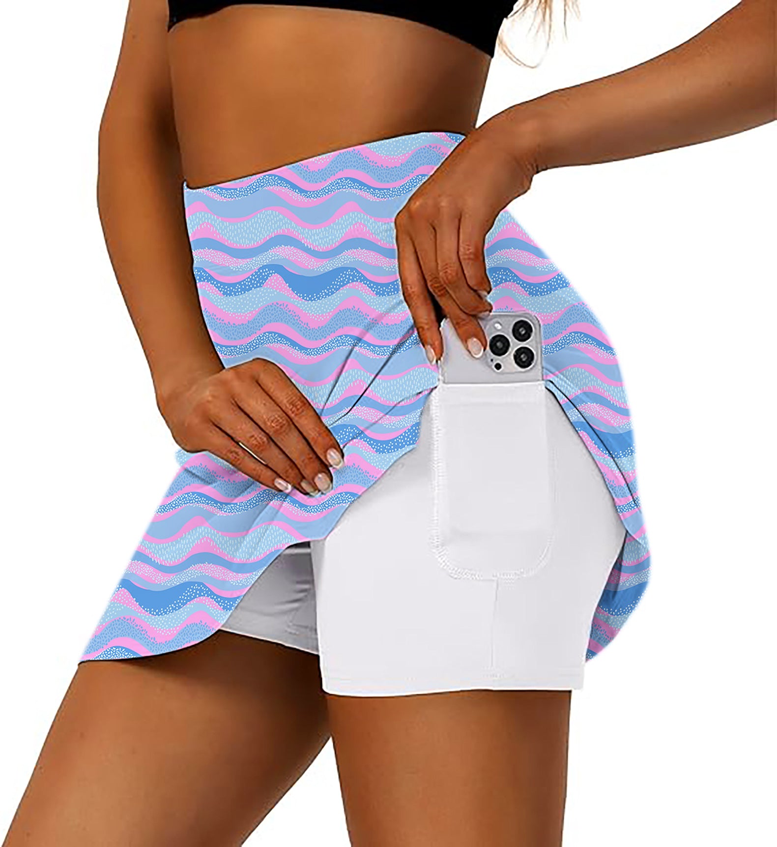 Space Aurora Women's Athletic Golf Skorts Flared Skirts