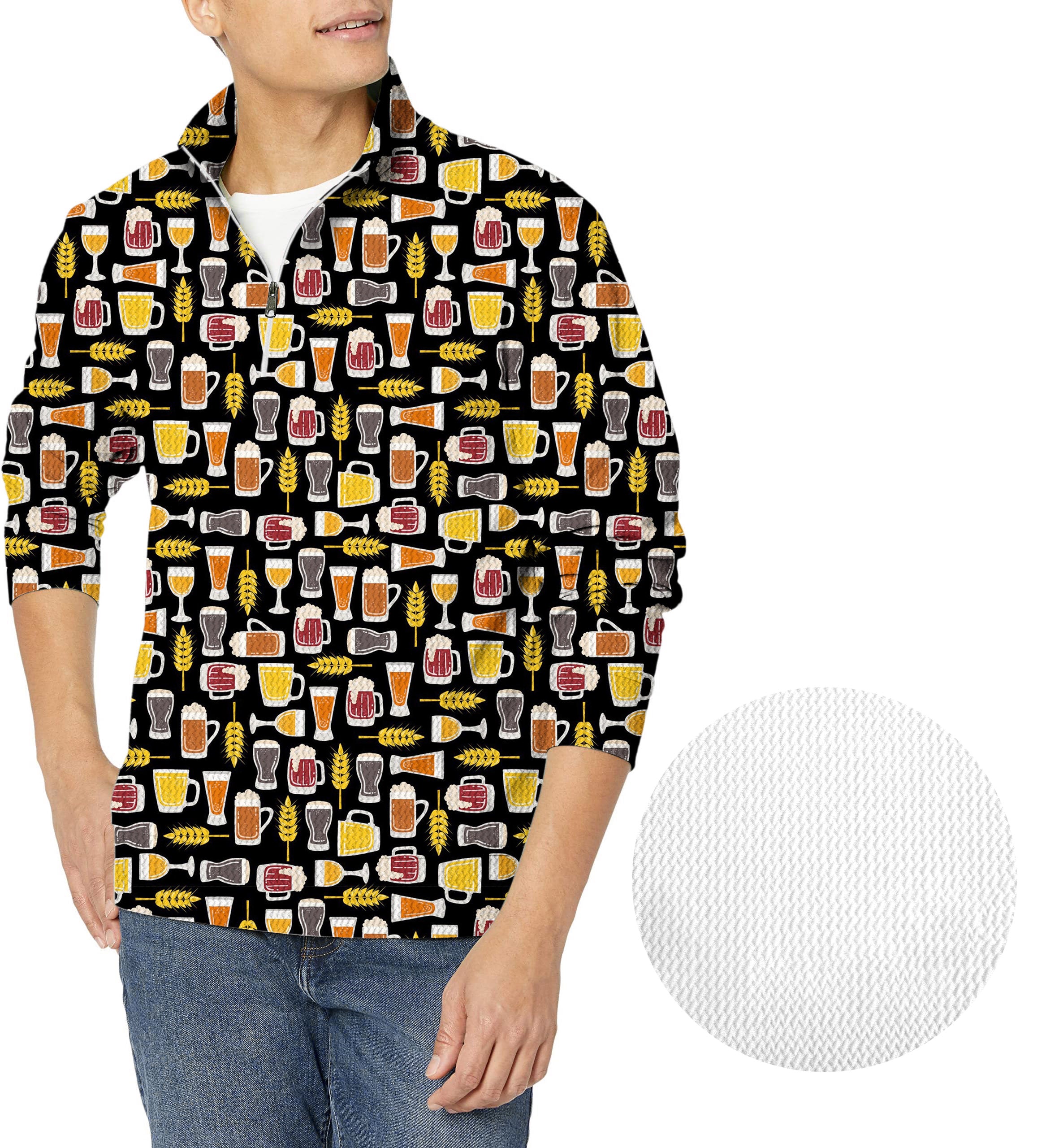 Fall Brewskis-Men's Golf Waffle Zipper Pullover