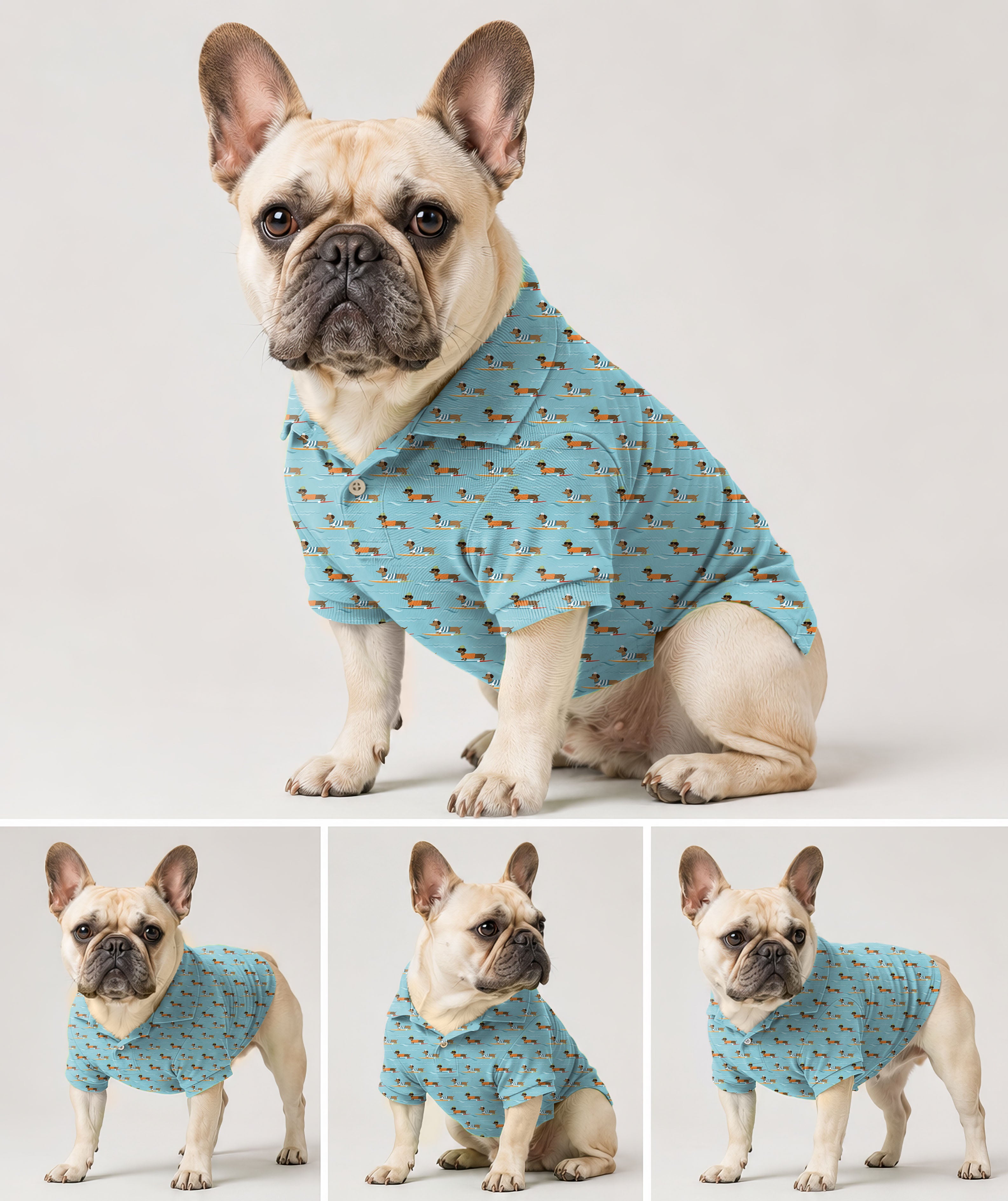 Dog's Dachshund Surfing Polo