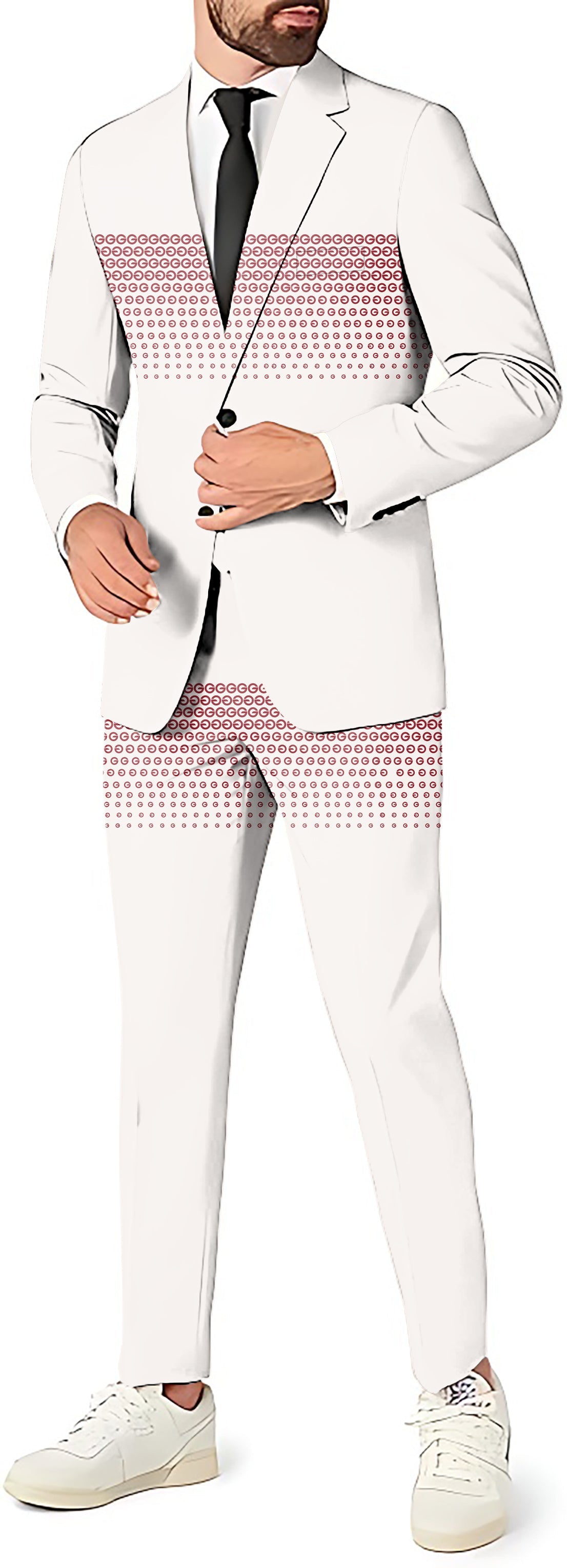 Red G Men's Party Costumes white blazer suit with pants and vest for theme parties