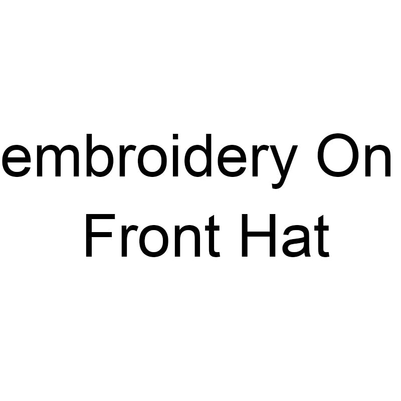 black hat with embroidery on front text design