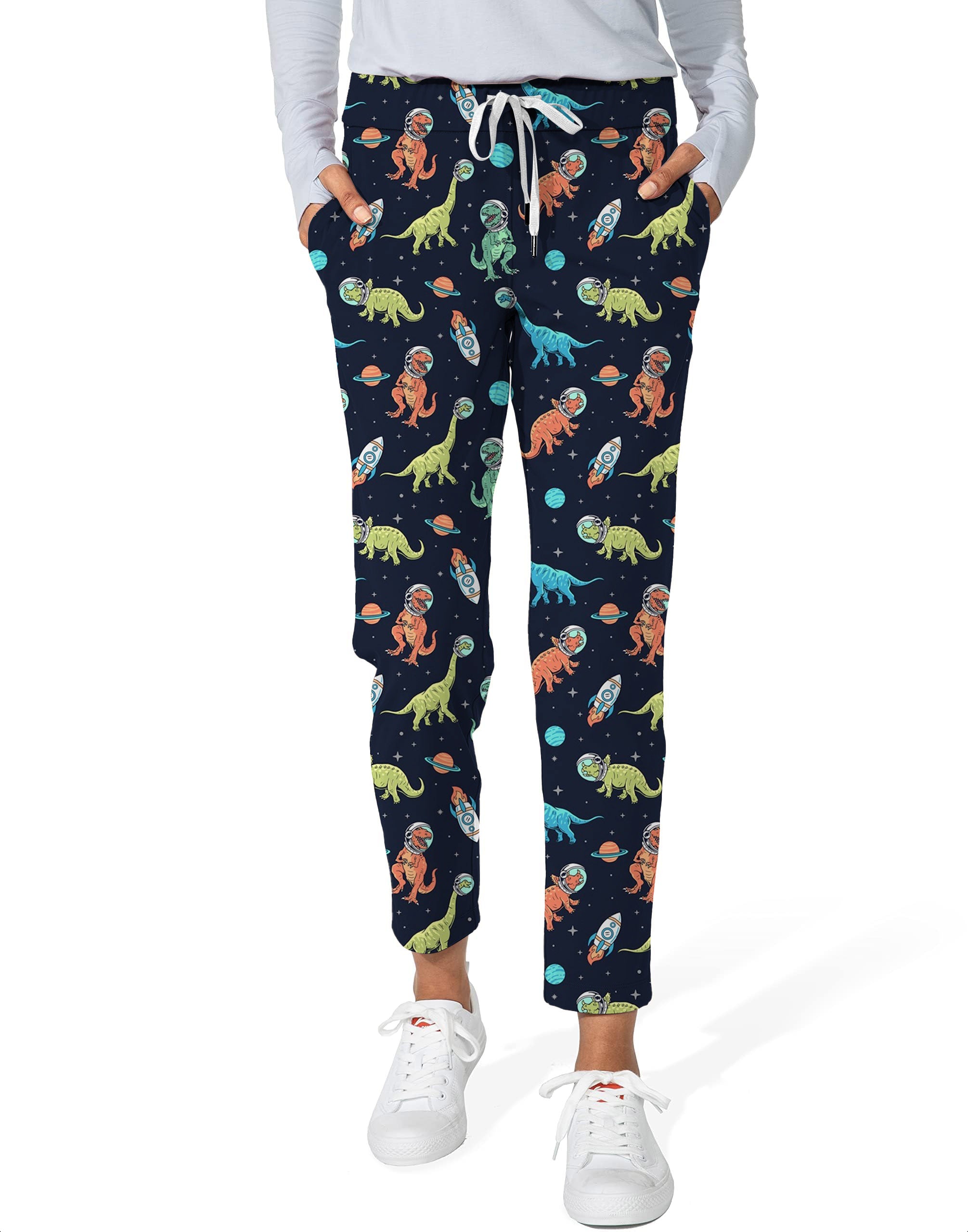 Space Dinosaur-Women's 7/8 Stretch Ankle Golf Pants