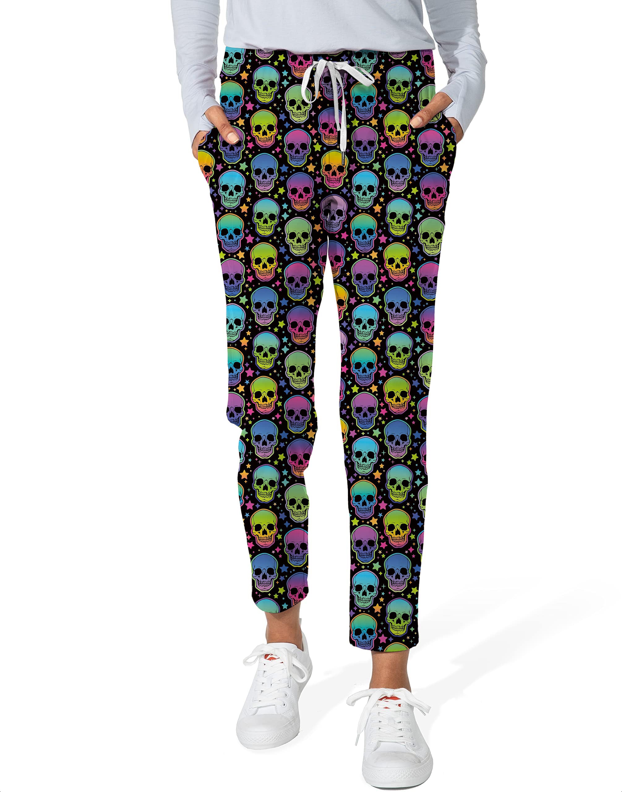Neon Skulls-Women's 7/8 Stretch Ankle Golf Pants