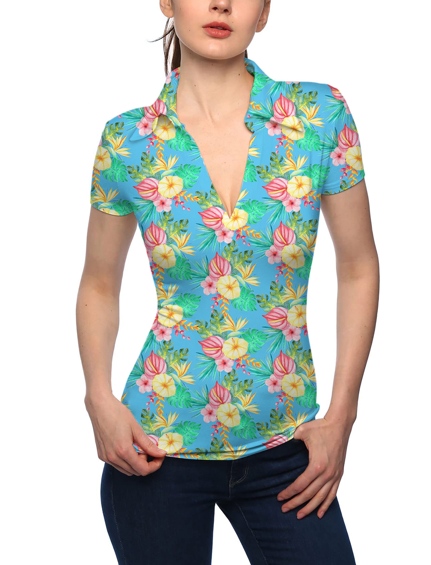 Women's Tropics Pants V Neck Golf Polo