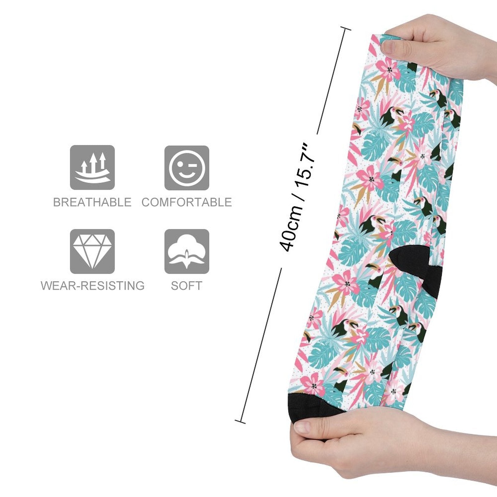 Floral Toucan Prined socks Gifts for Men Women