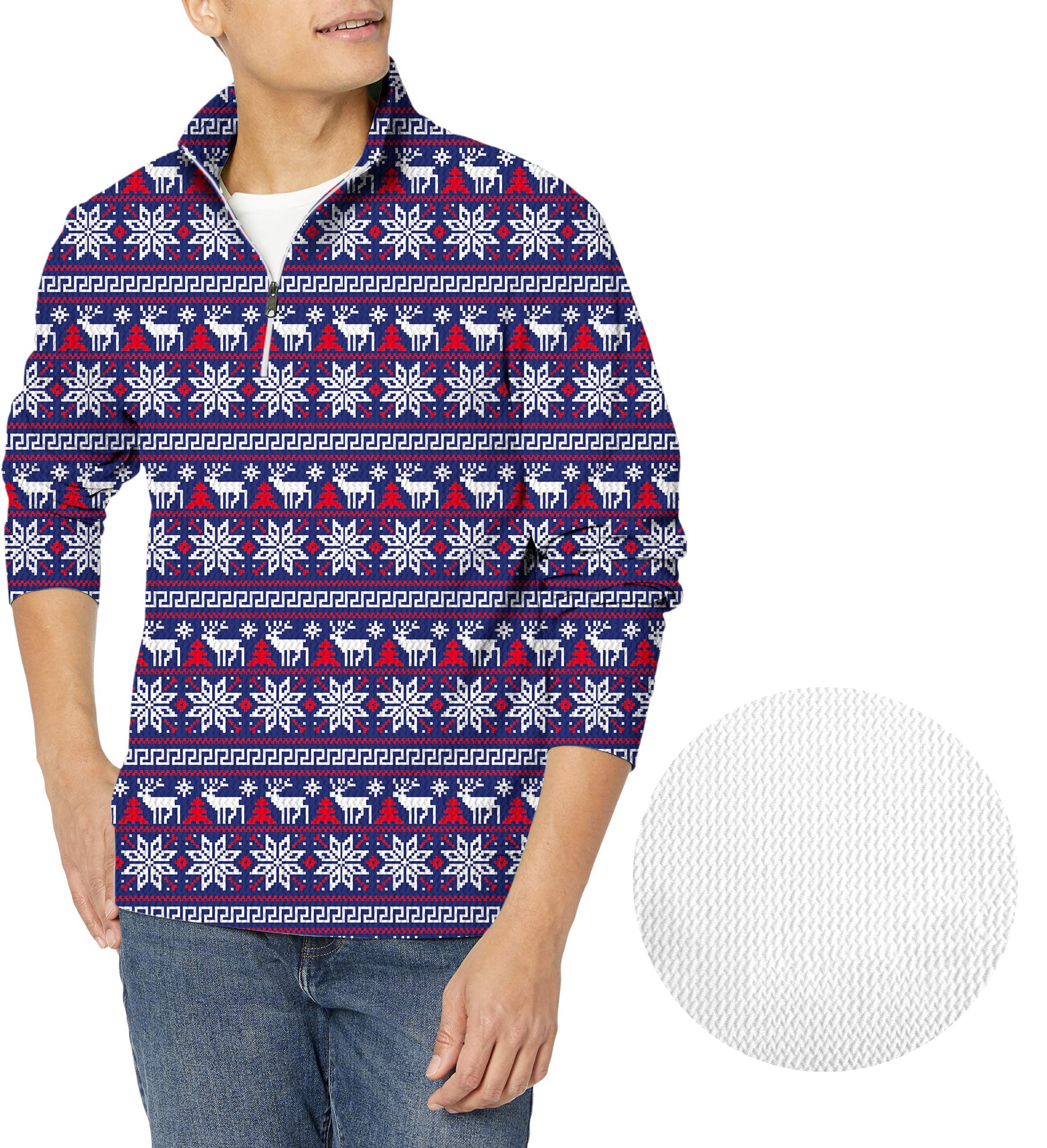 Winter Wonderland-Men's Golf Waffle Zipper Pullover