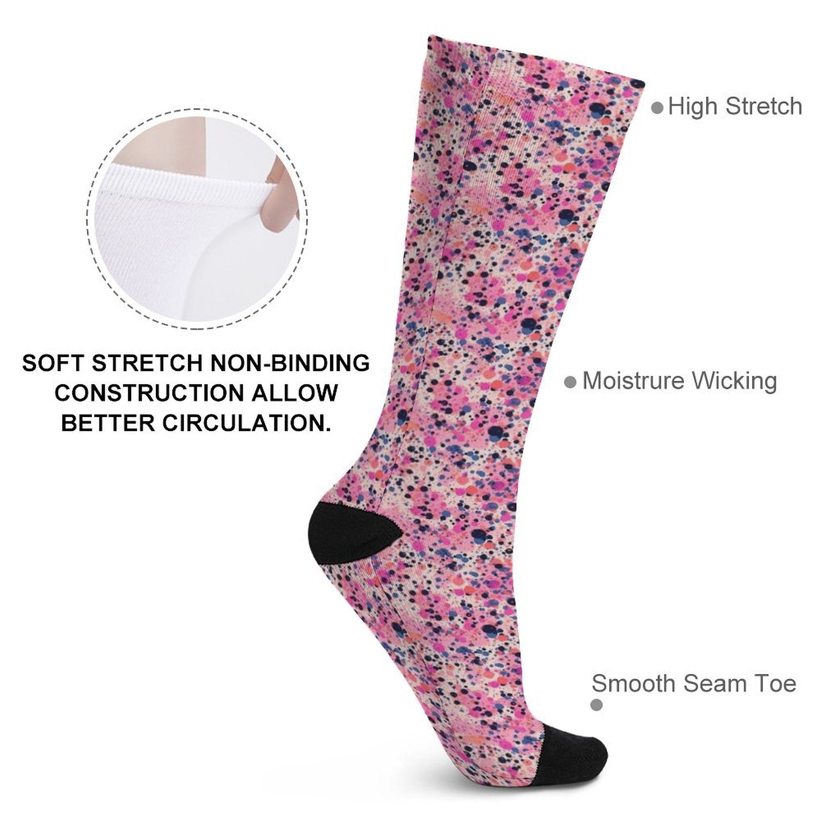 Fuchsia Fusion Prined socks Gifts for Men Women