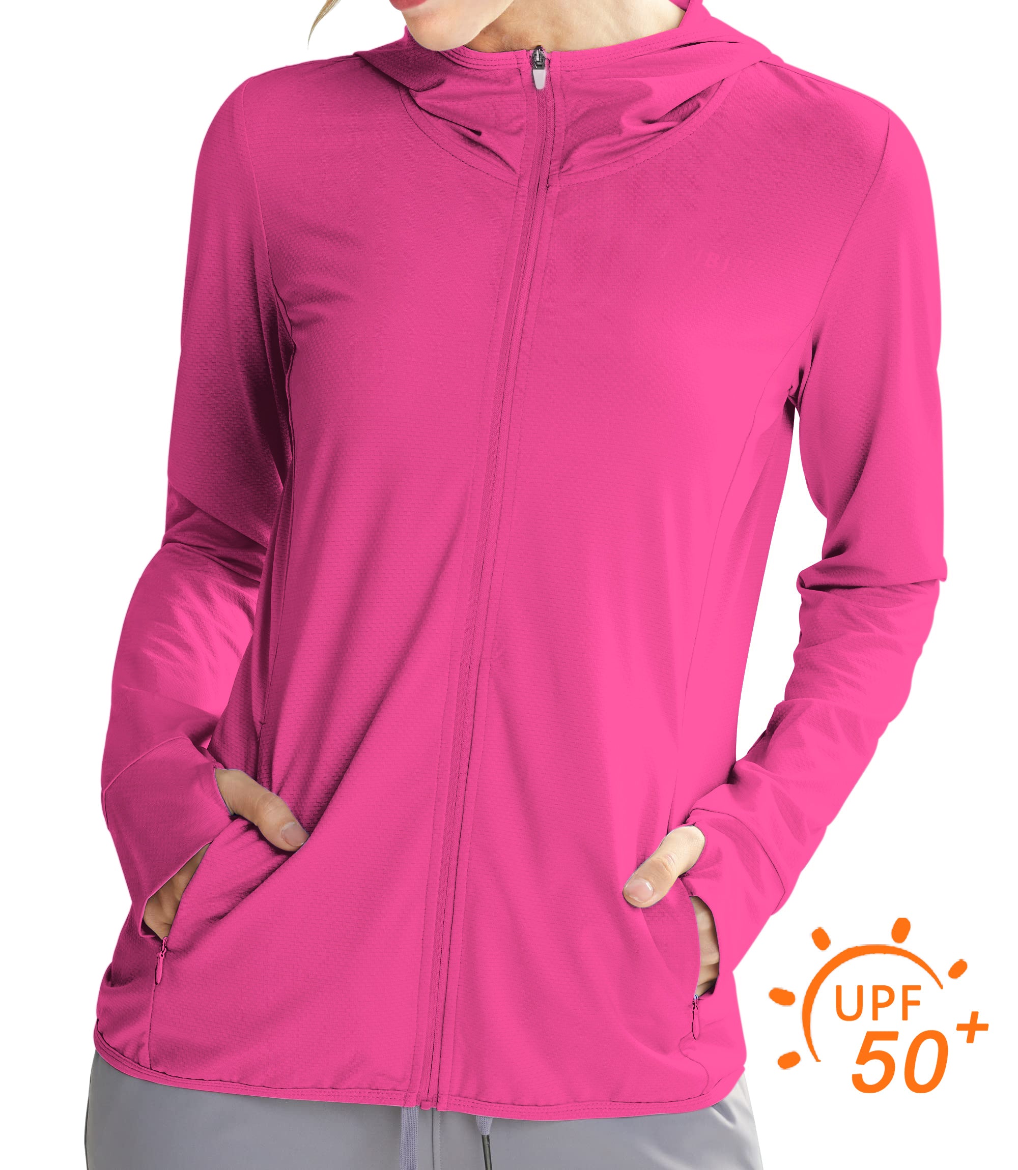 Women's Outdoor pure fuchsia Golf Sun Protection Slim Fit zip hoodies