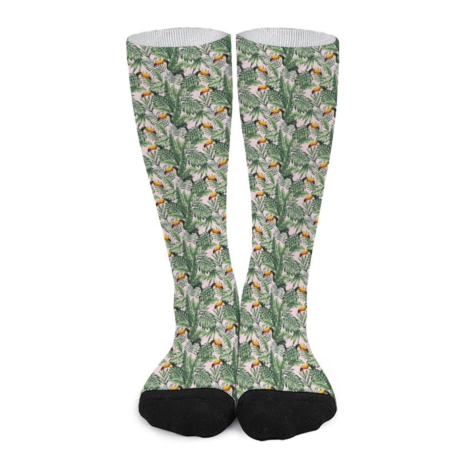 Flamingo green leaves Prined socks Gifts for Men Women