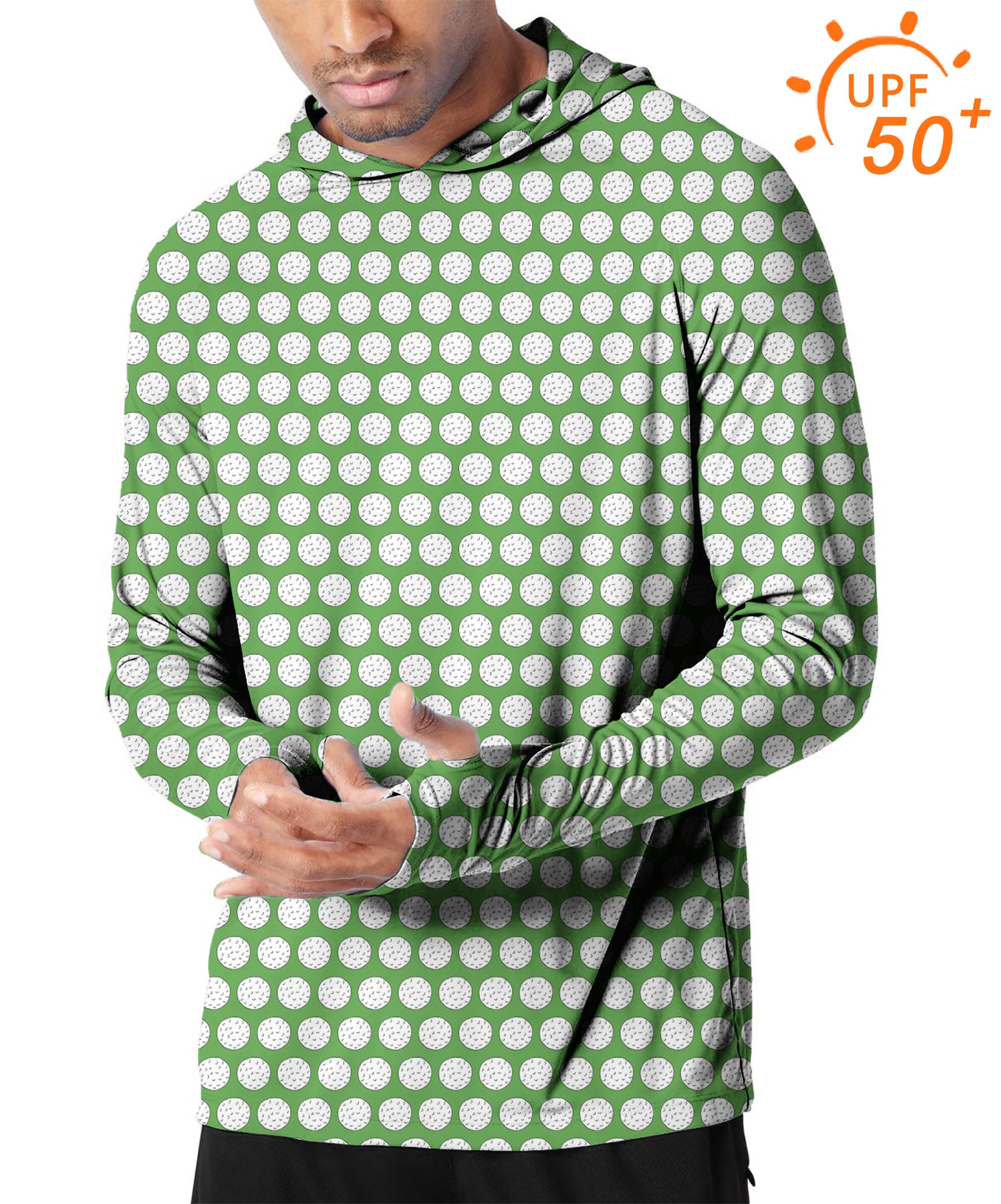Men's Outdoor green ball Golf Sun Protection Slim Fit hoodies