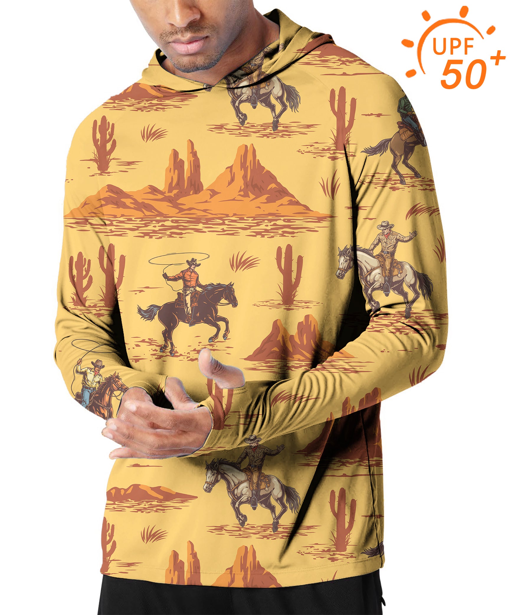 Men's Outdoor west cowboy Golf Sun Protection Slim Fit hoodies