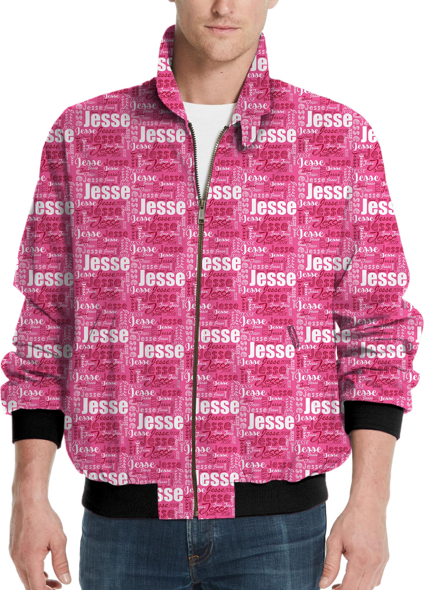 Custom name fuchsia-Men's Golf Windbreaker Light Jacket