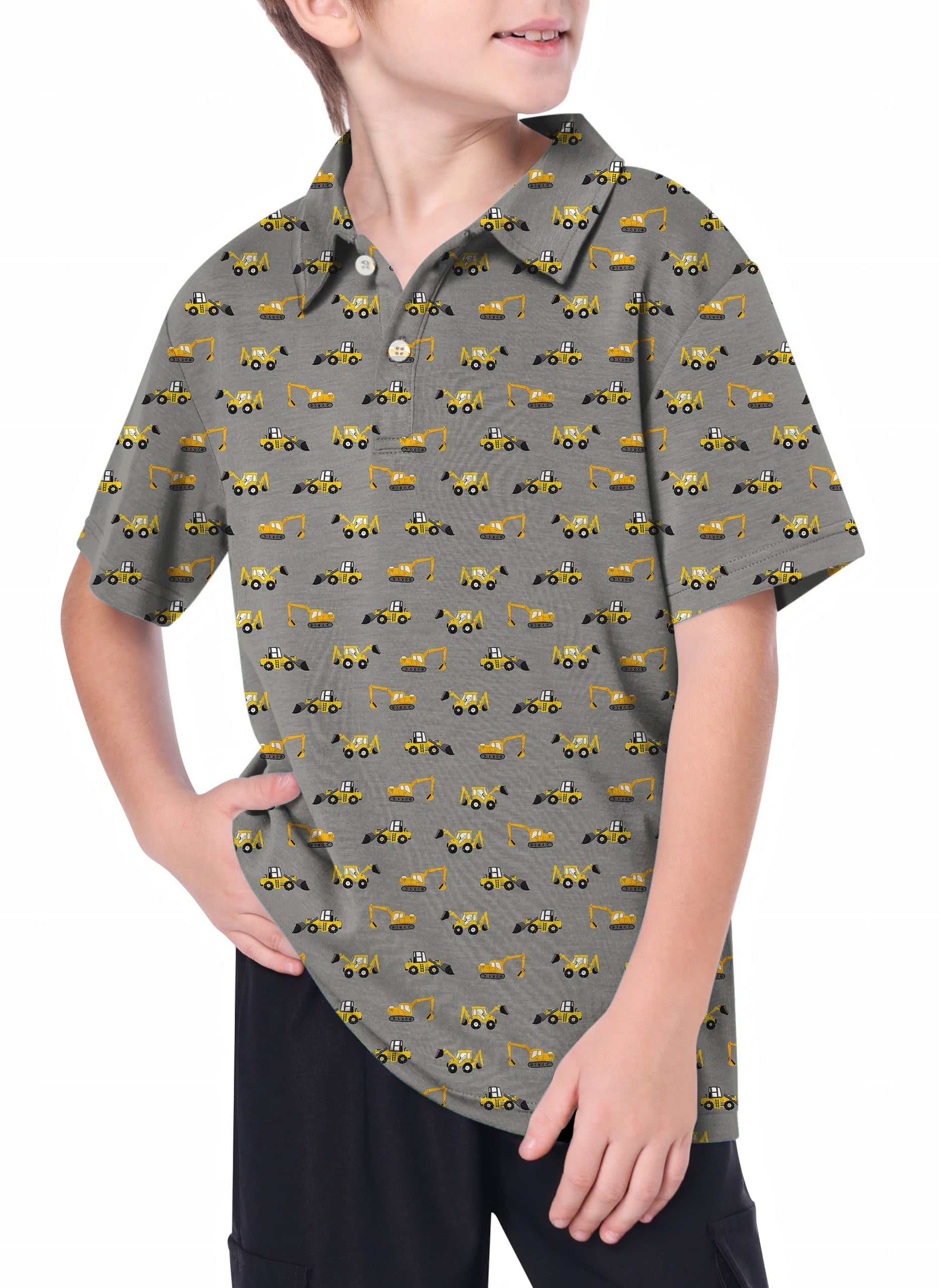 Youth Construction Trucks Golf Polo
