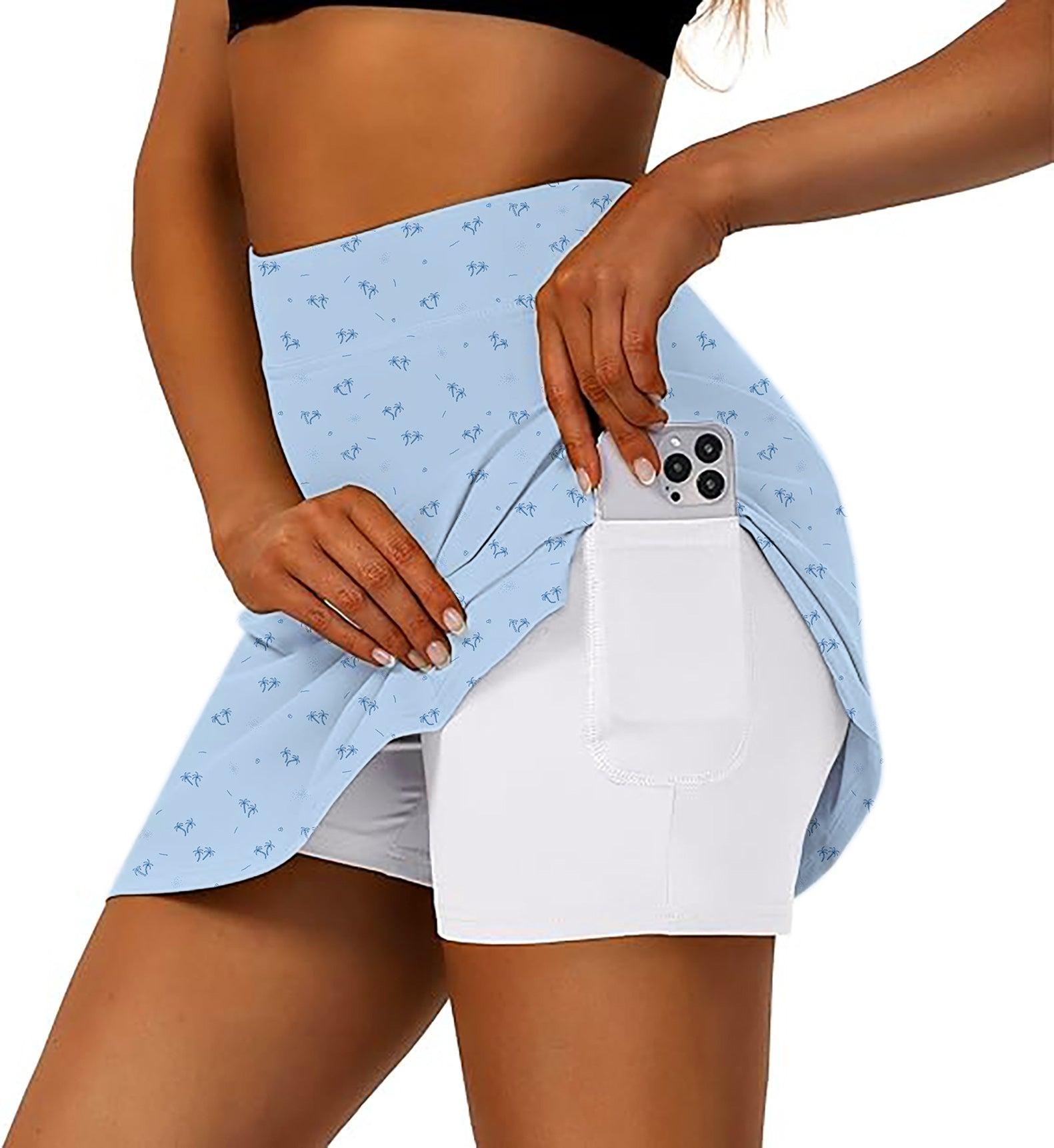 Tropical Palms Women's Athletic Golf Skorts Flared Skirts
