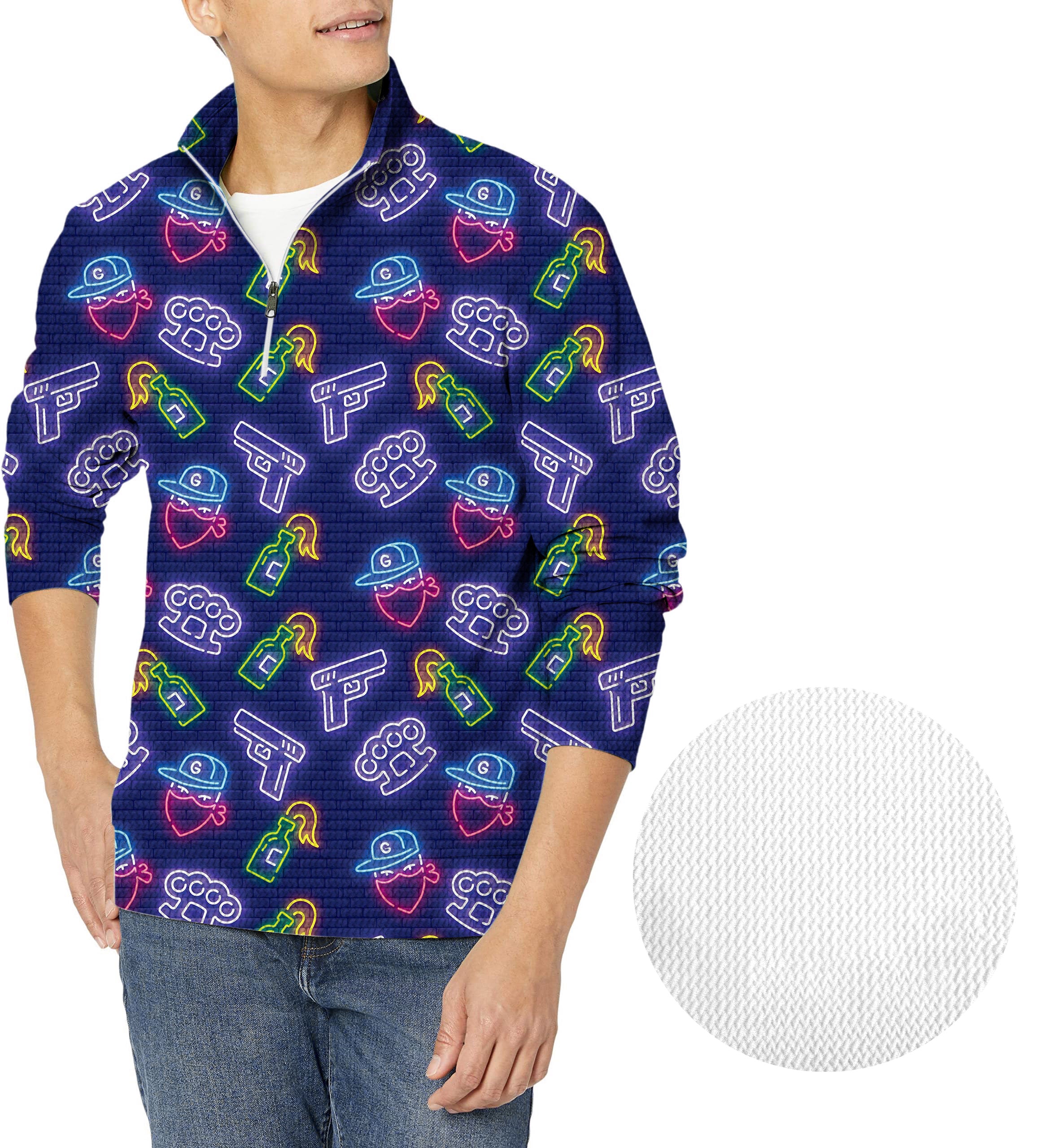 Sharp shooter-Men's Golf Waffle Zipper Pullover