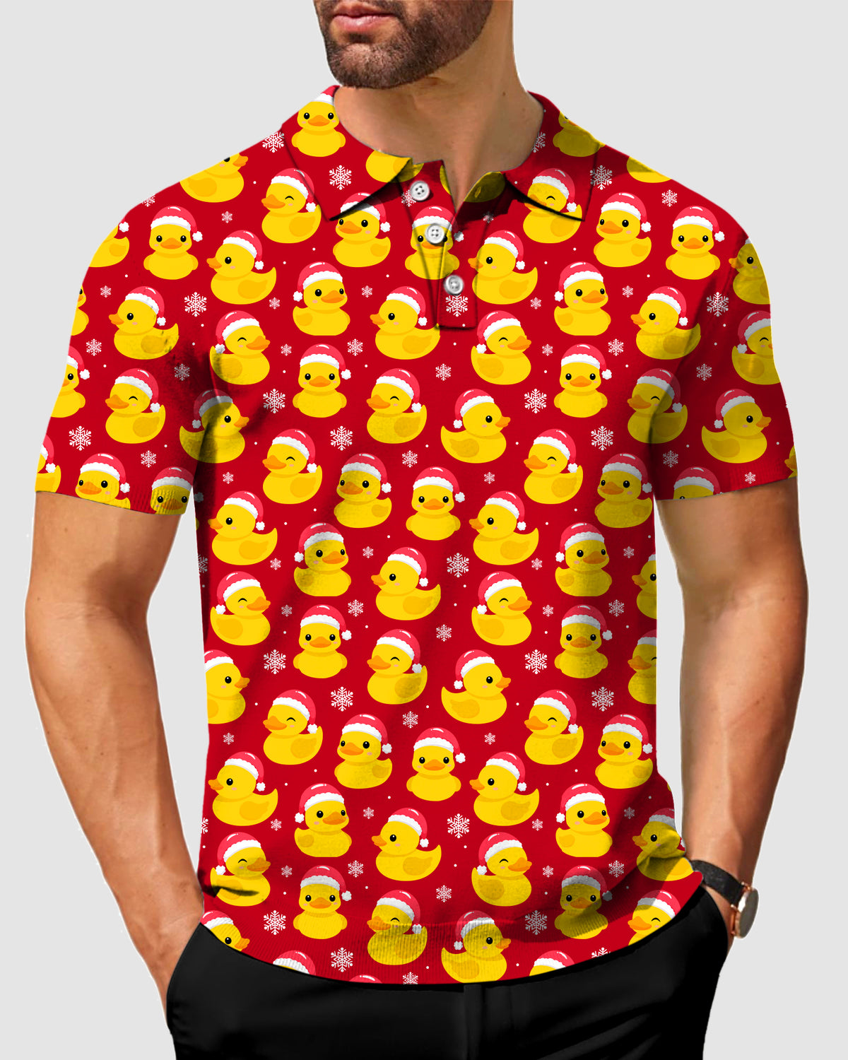 Men's Christmas Yellow Duck Polo