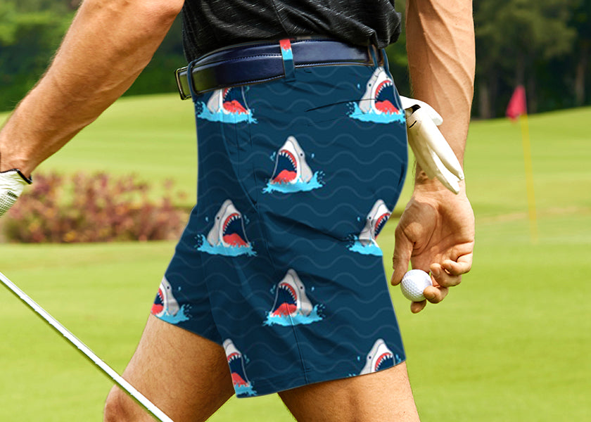 Men Shark Bait Golf Shorts