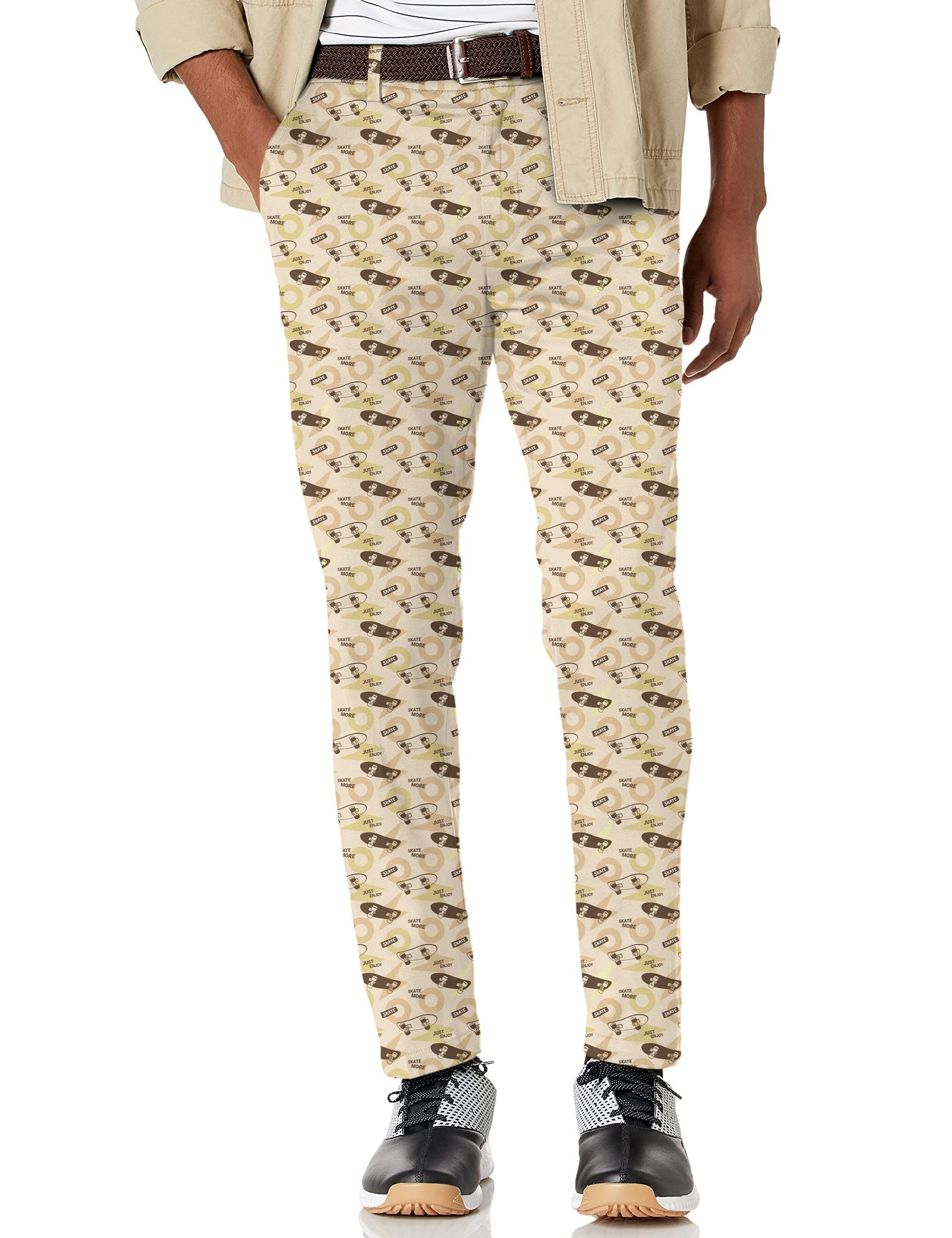 Men's khaki Skate More stretch golf pants with moisture-wicking, lightweight fabric and classic pockets