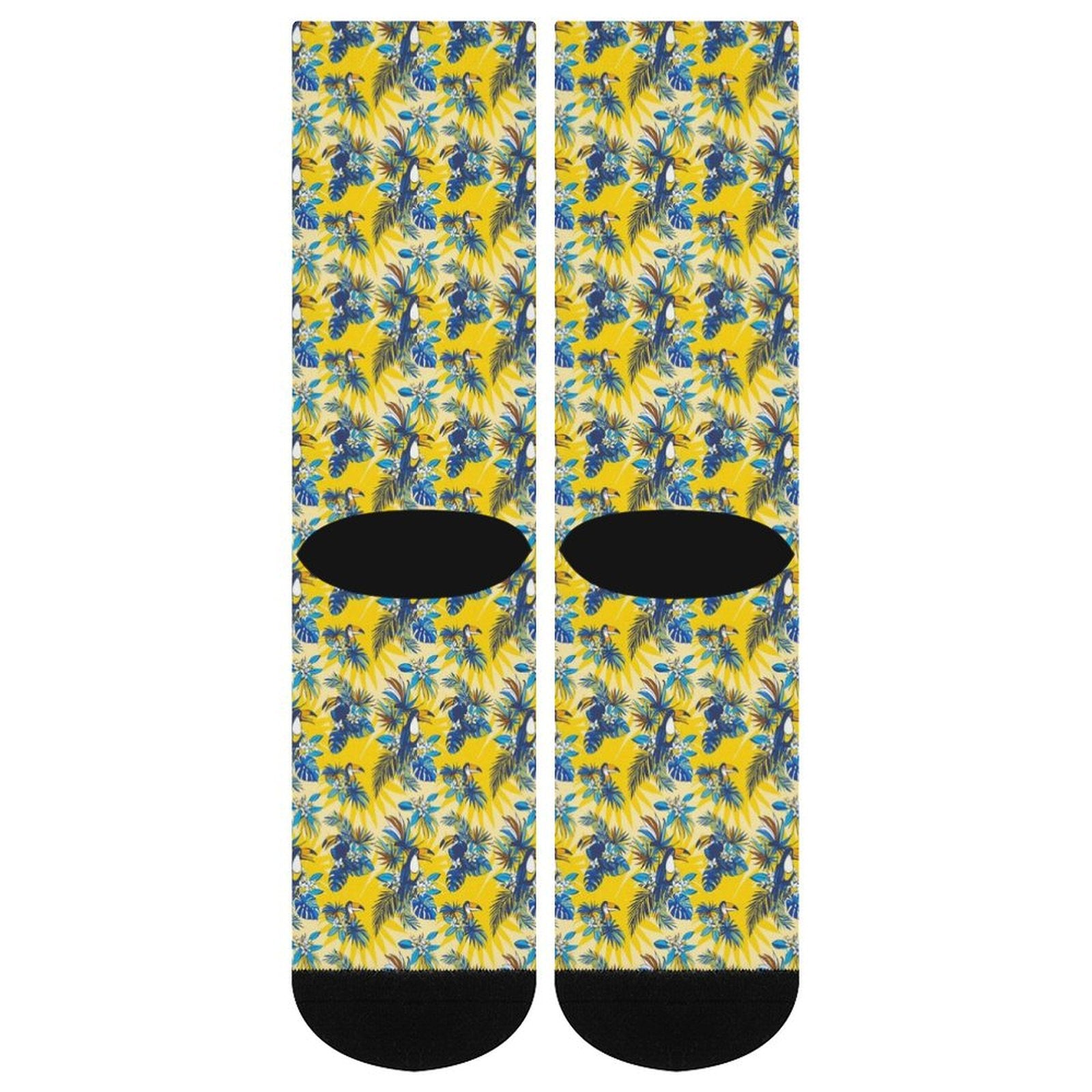 Flamingo yellow Prined socks Gifts for Men Women
