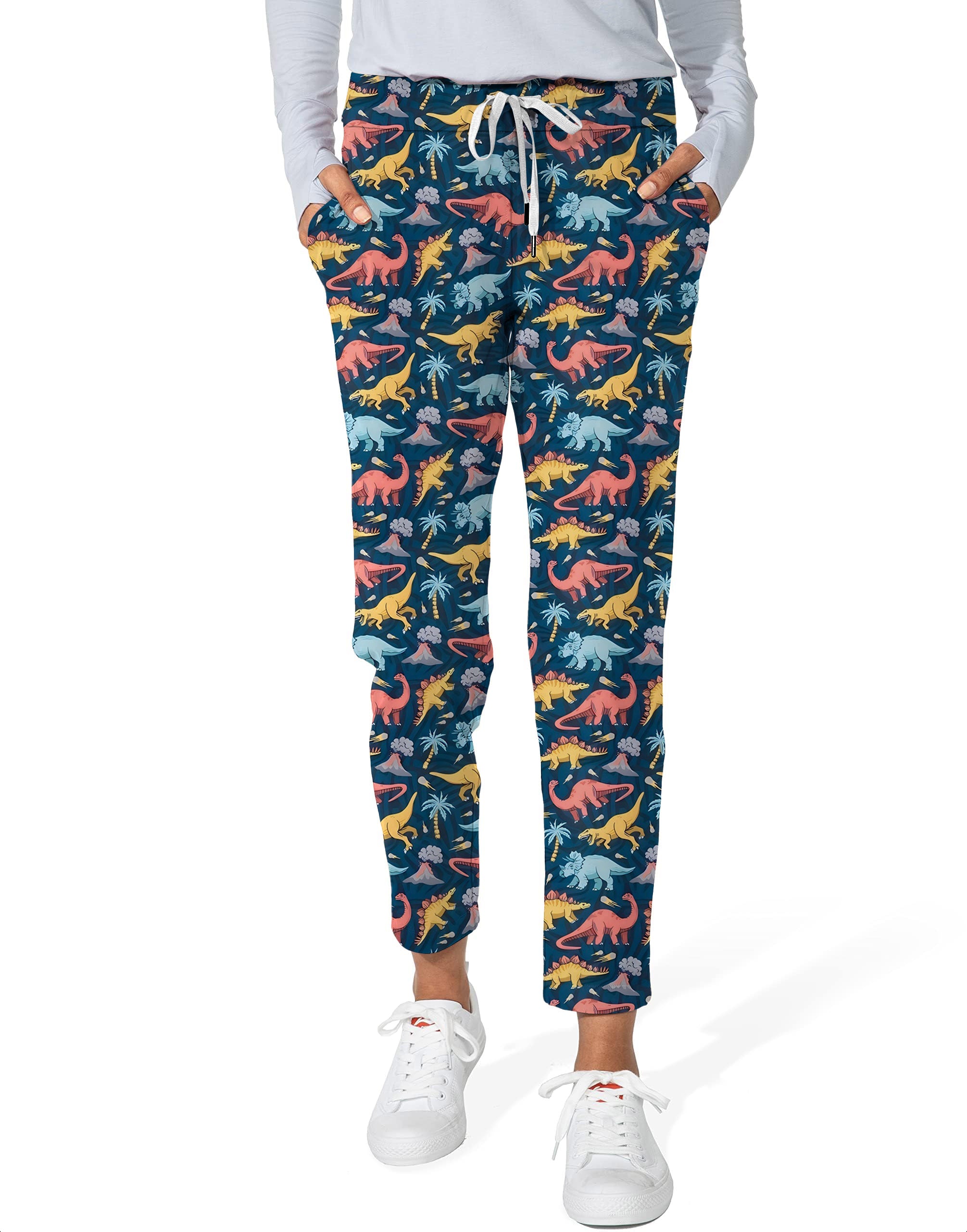 Dinosaur World-Women's 7/8 Stretch Ankle Golf Pants
