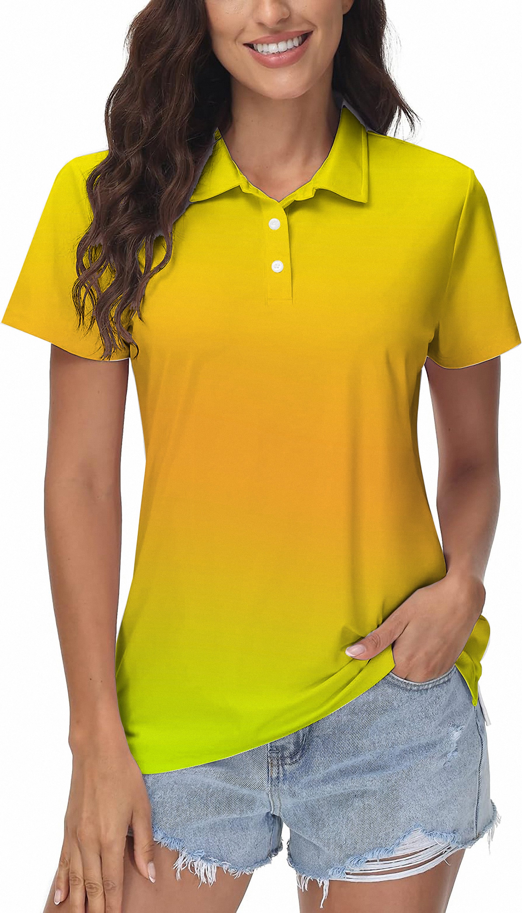 Women's Neon Gradients Golf Polo