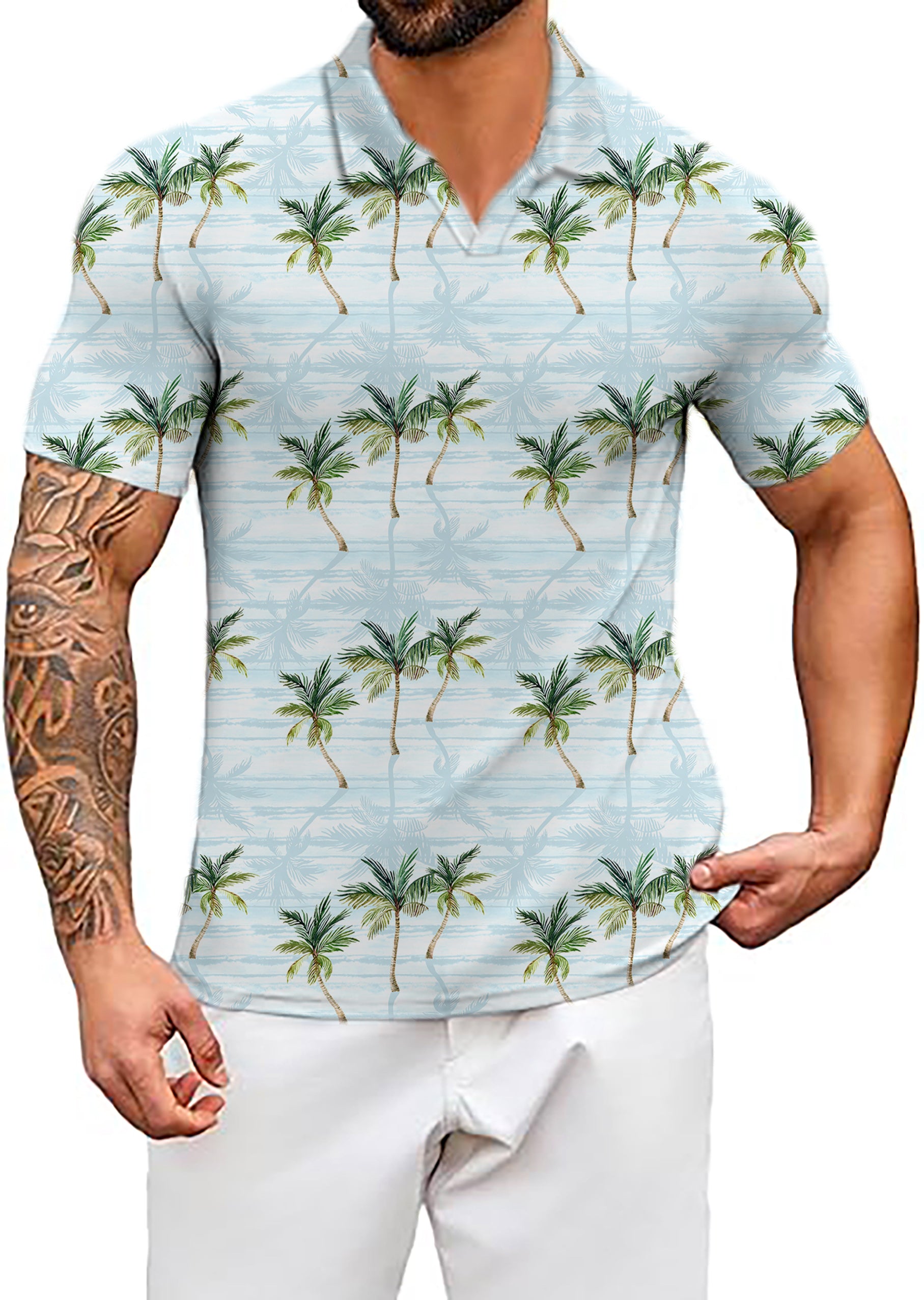 Men's Makani Olu Olu V Neck Golf Polo Shirts