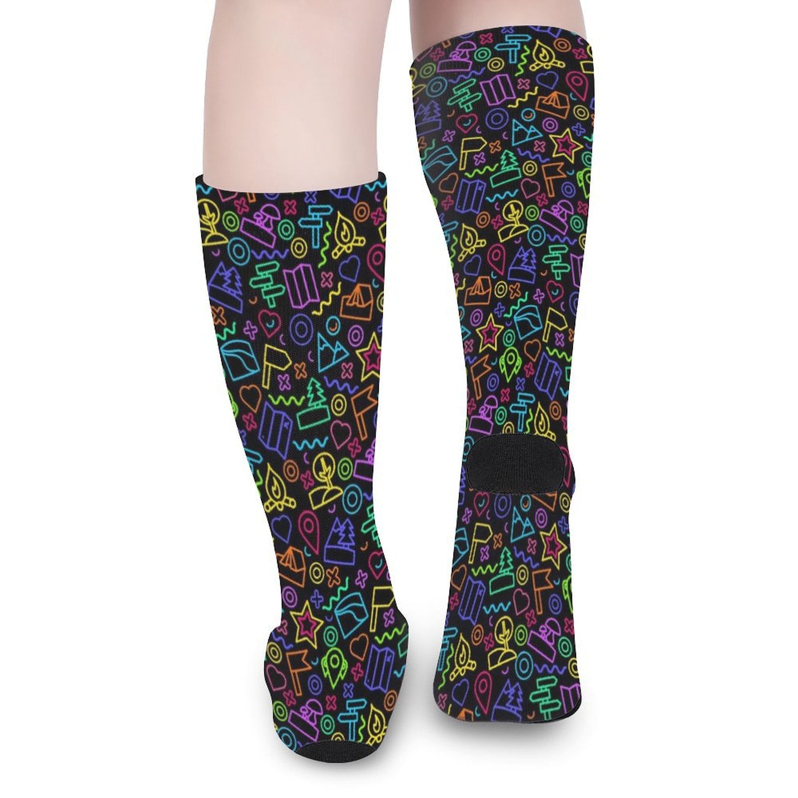 Neon sign coordinates Prined socks Gifts for Men Women