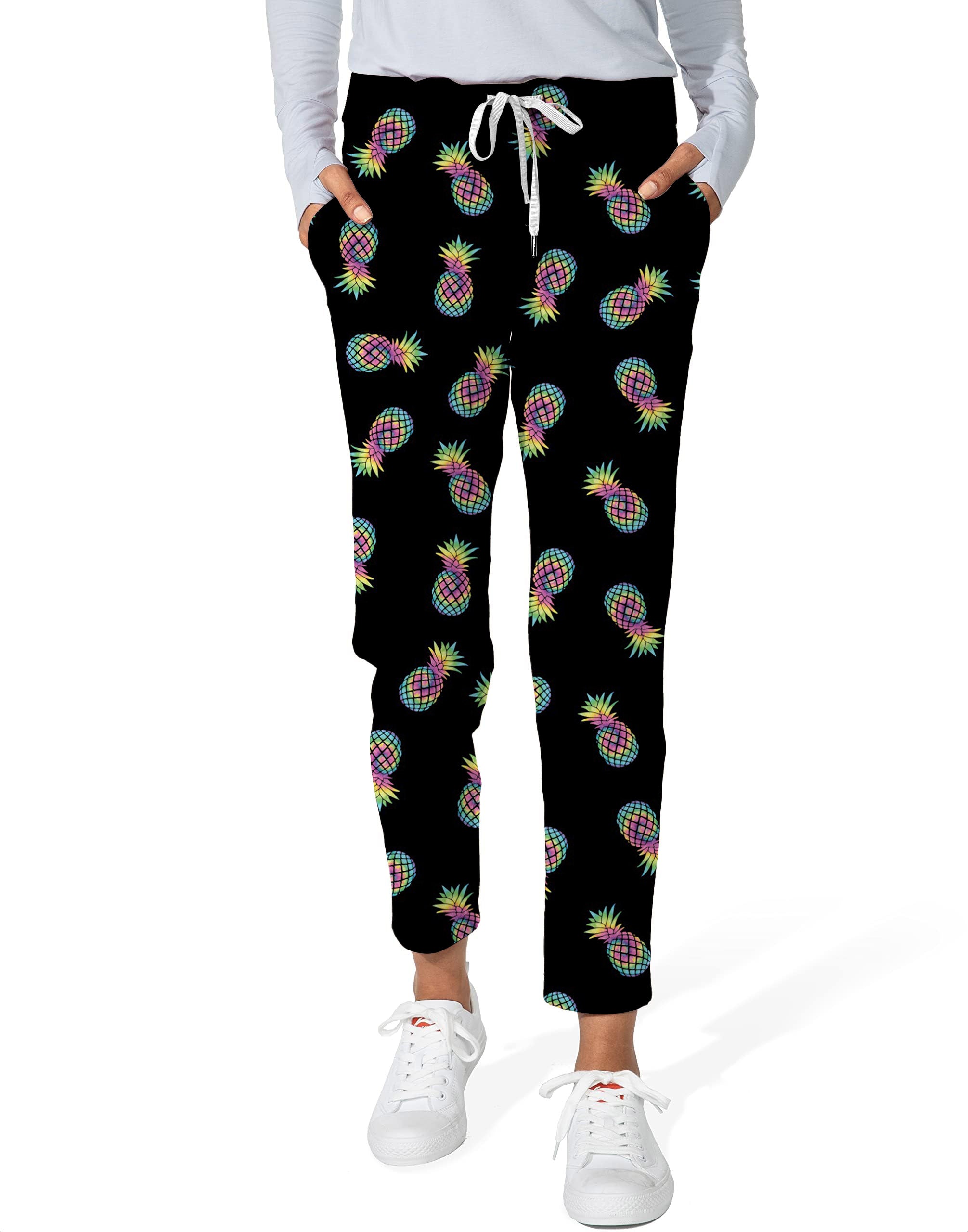 Colored Pineapple-Women's 7/8 Stretch Ankle Golf Pants