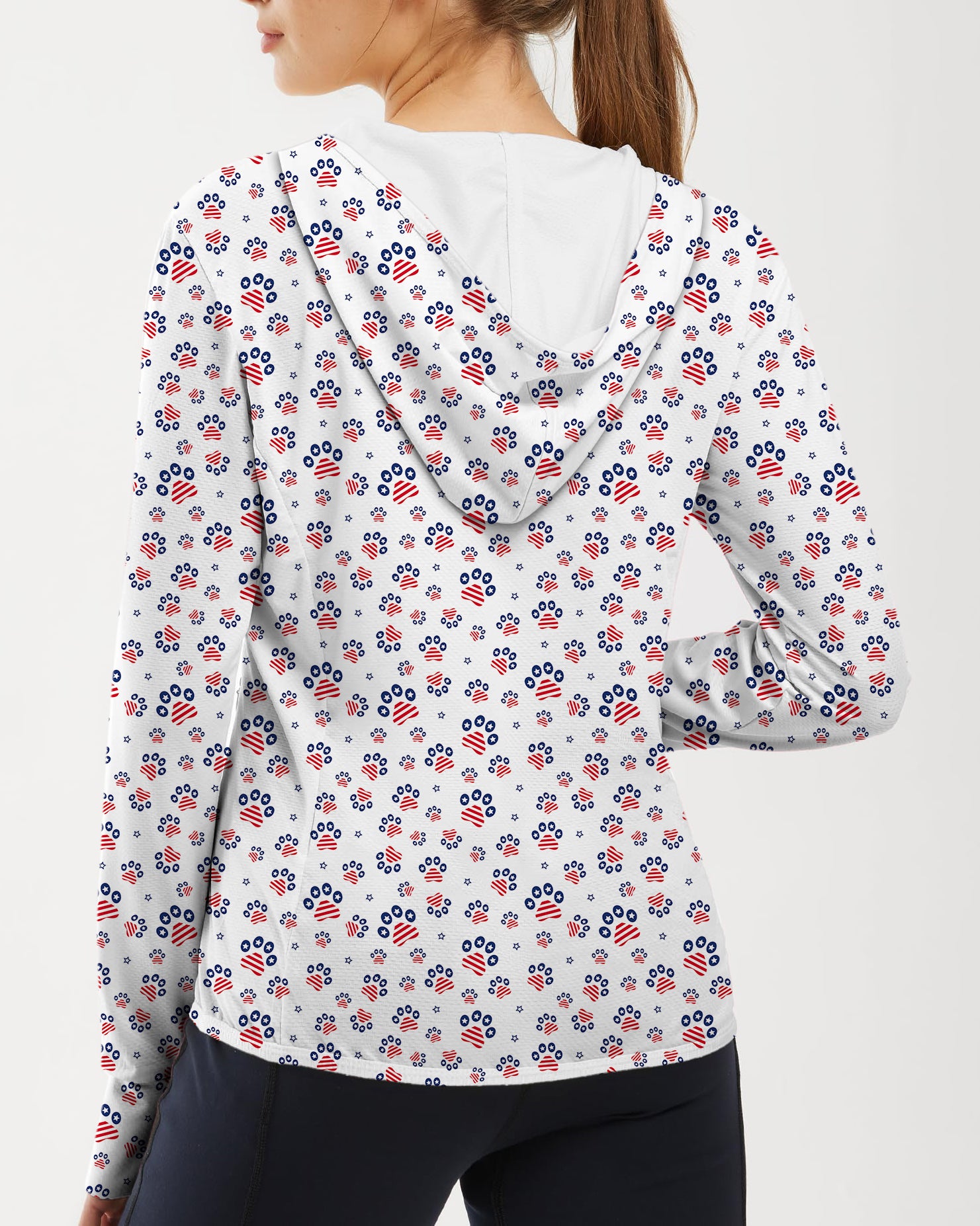 Women's Outdoor PAW SITIVLEY PATRIOTIC USA Golf Sun Protection Slim Fit zip hoodies