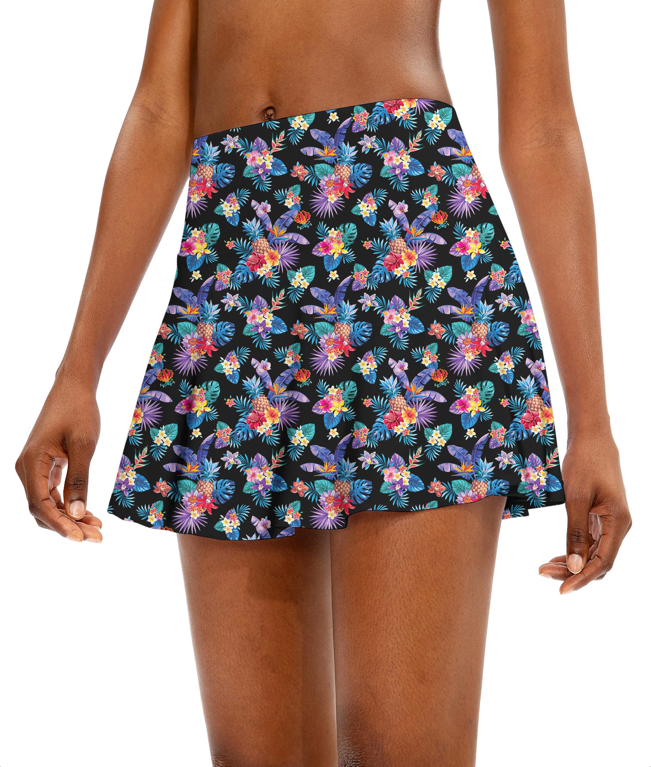 Tropical pineapple Women's Athletic Golf Skorts Flared Skirts