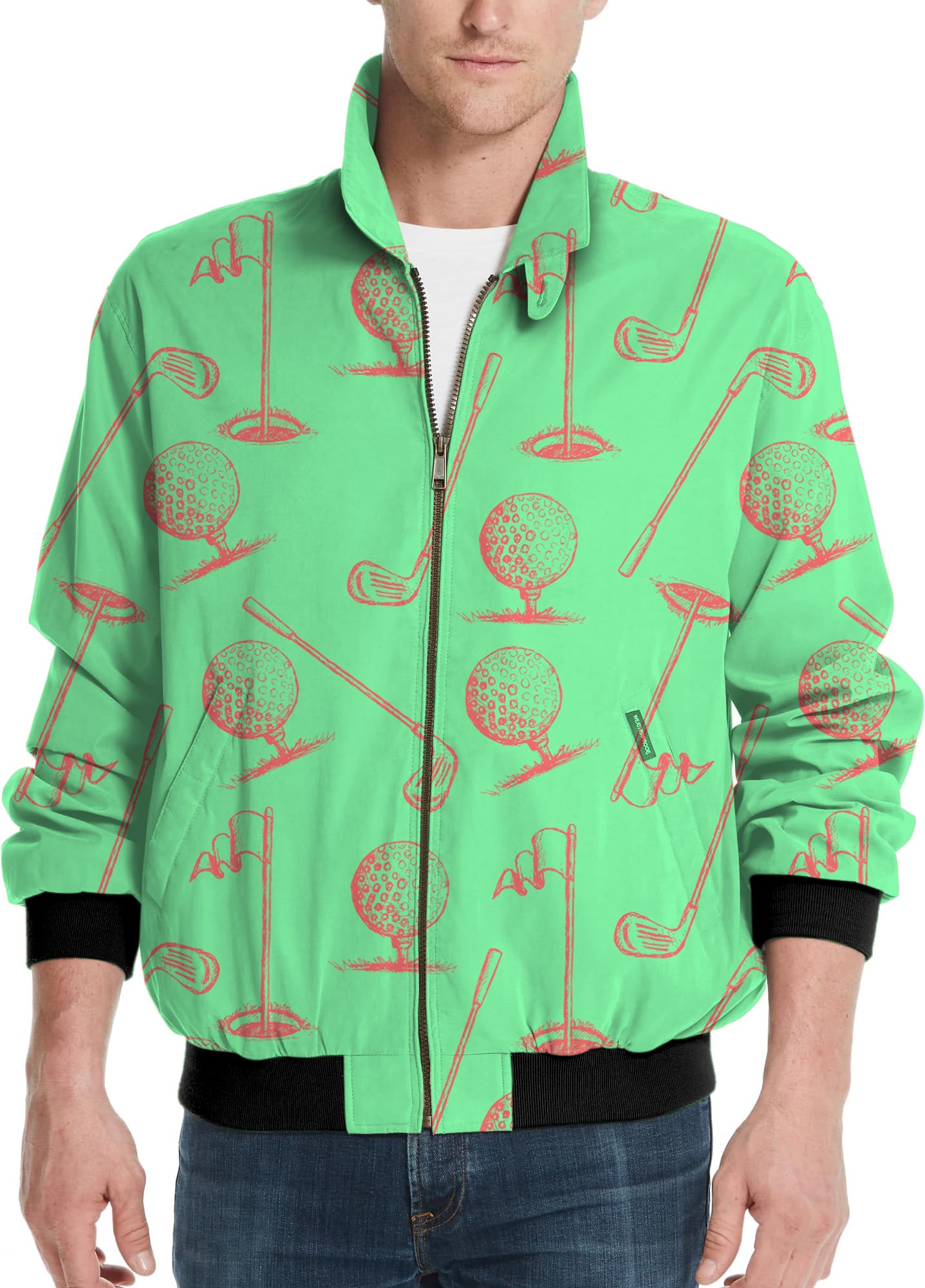 Green Golf Club-Men's Golf Windbreaker Light Jacket