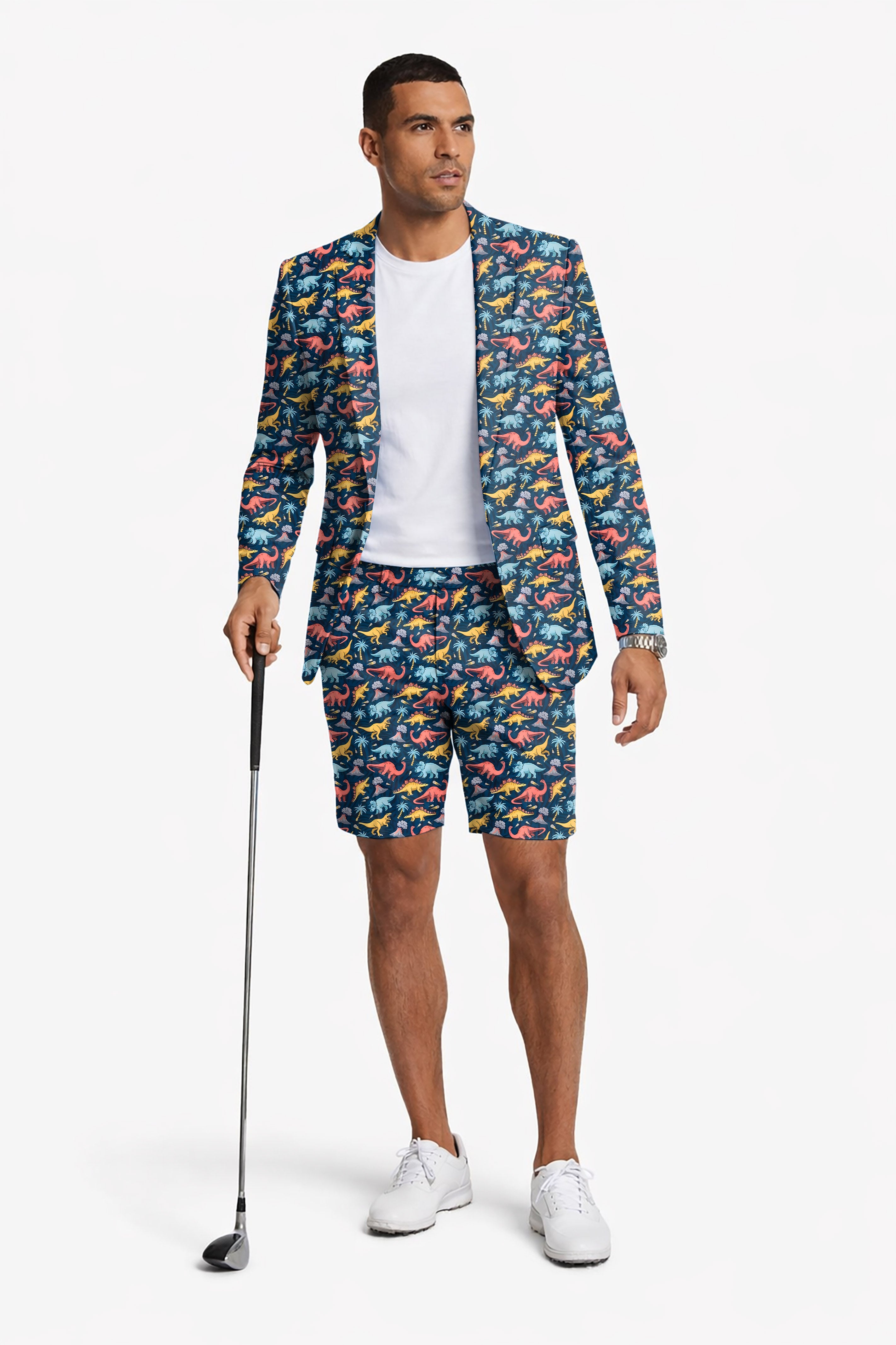 Dinosaur World Men's Party Costumes-Theme Party 2pcs Suit set-Blazer Shorts