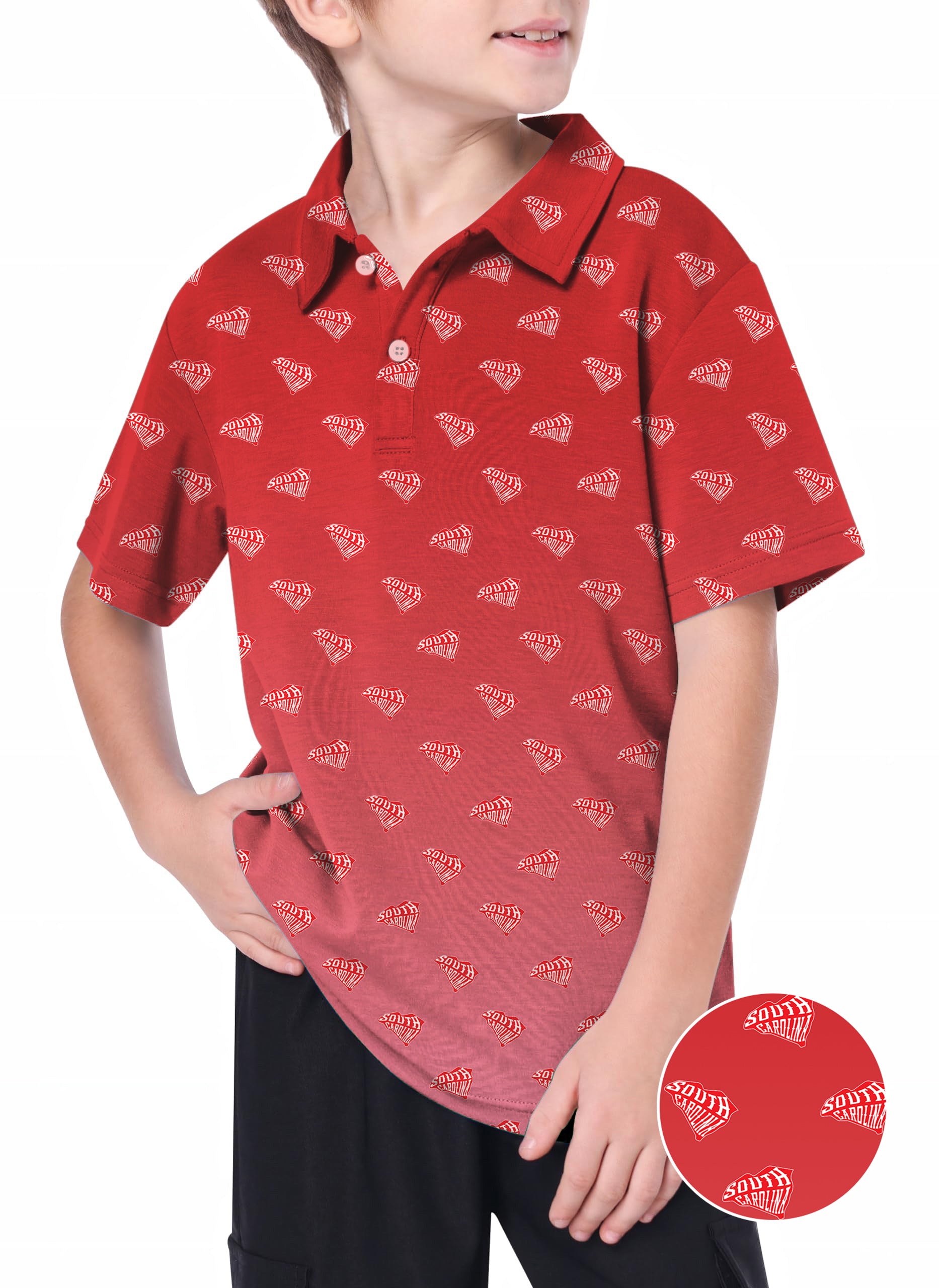 Youth Red South Carolina Golf Polo