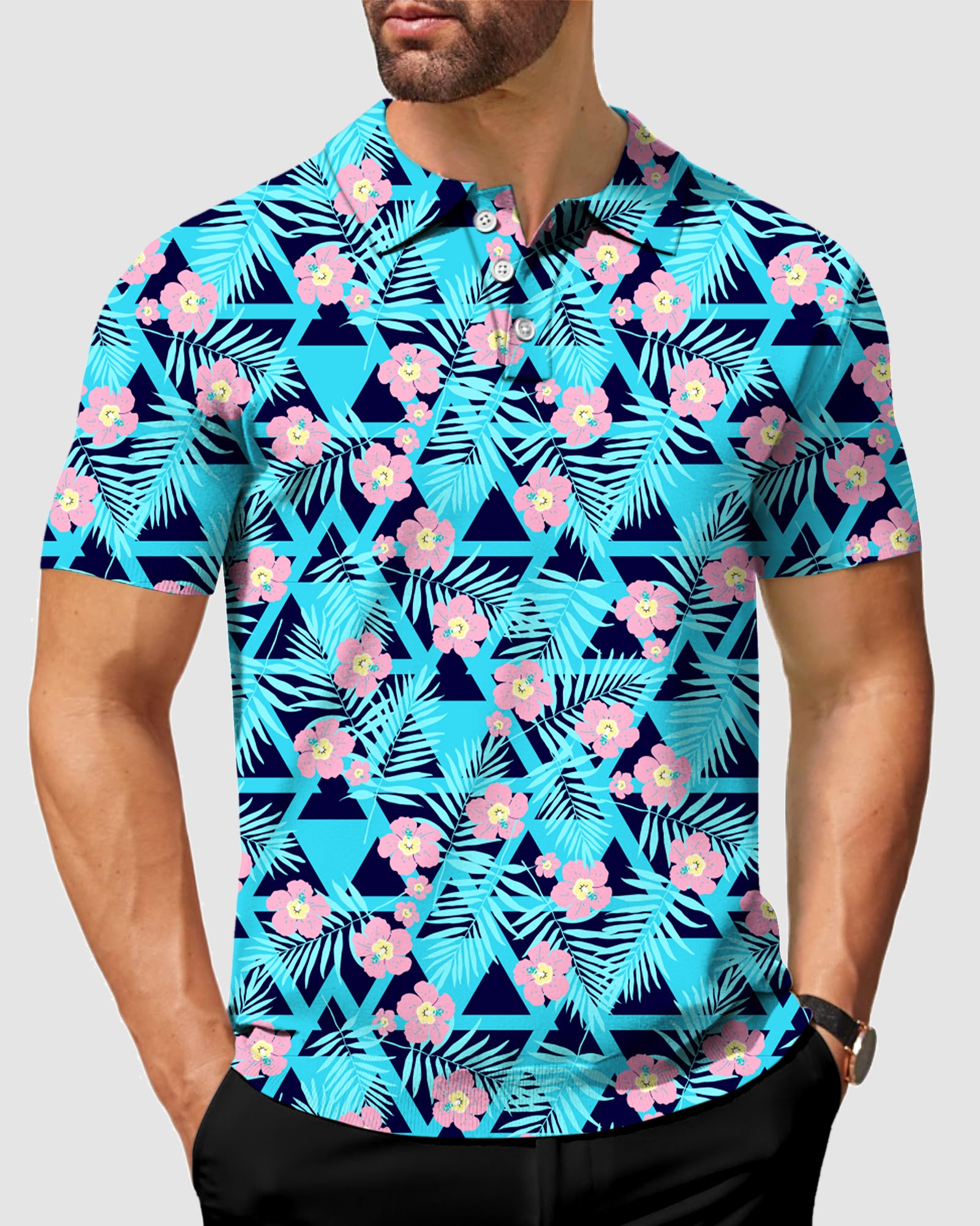 Men's Tropical Bloom Golf Polo