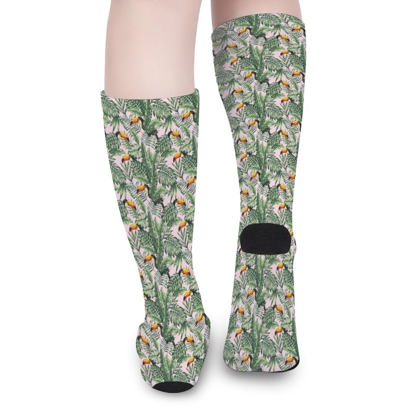 Flamingo green leaves Prined socks Gifts for Men Women