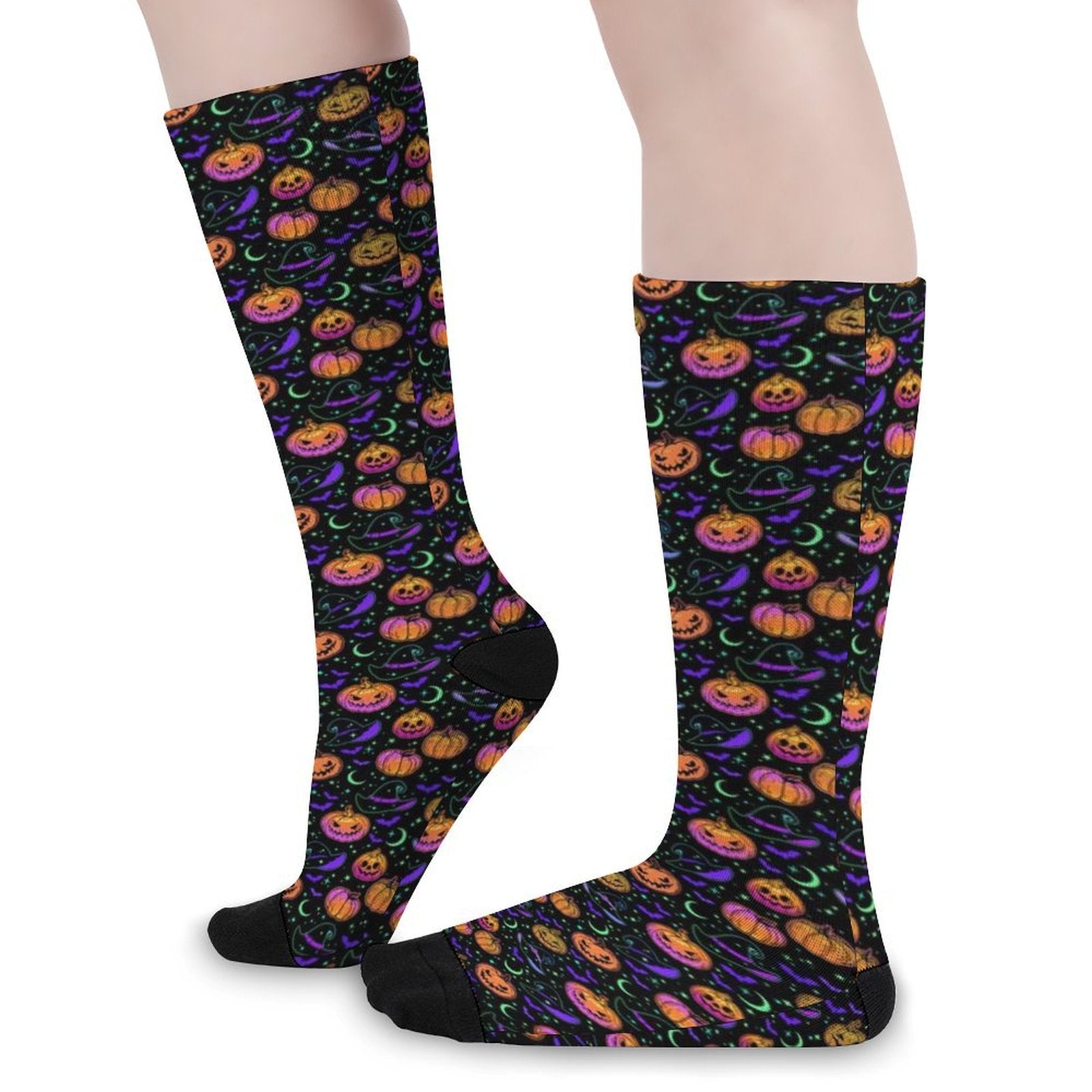 Neon Magical Pumpkin Prined socks Gifts for Men Women