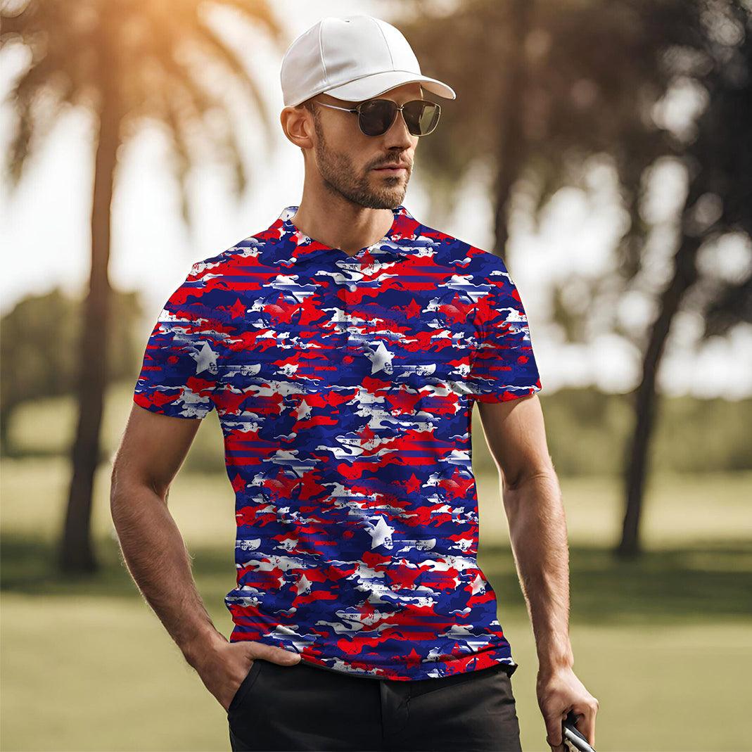 Men's USA camo golf polo