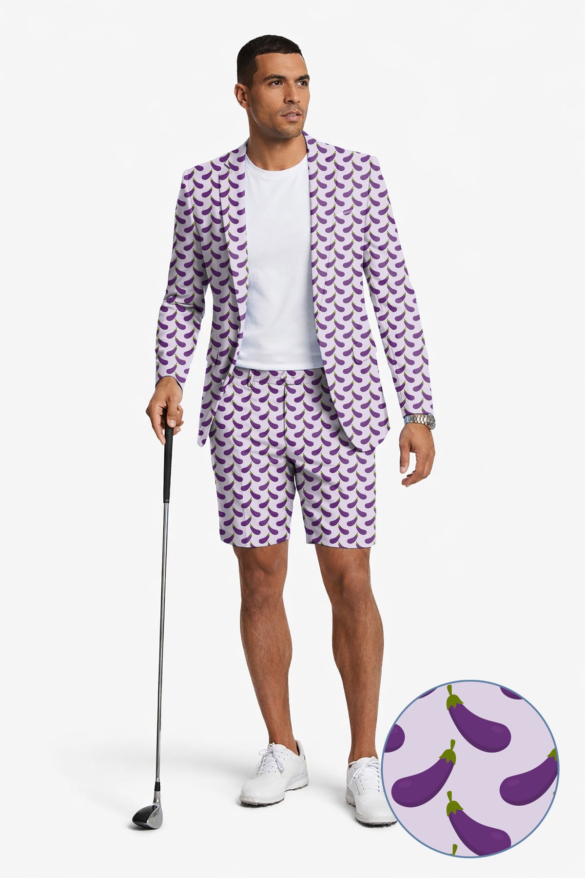Purple eggplant Men's Party Costumes-Theme Party 2pcs Suit set-Blazer Shorts