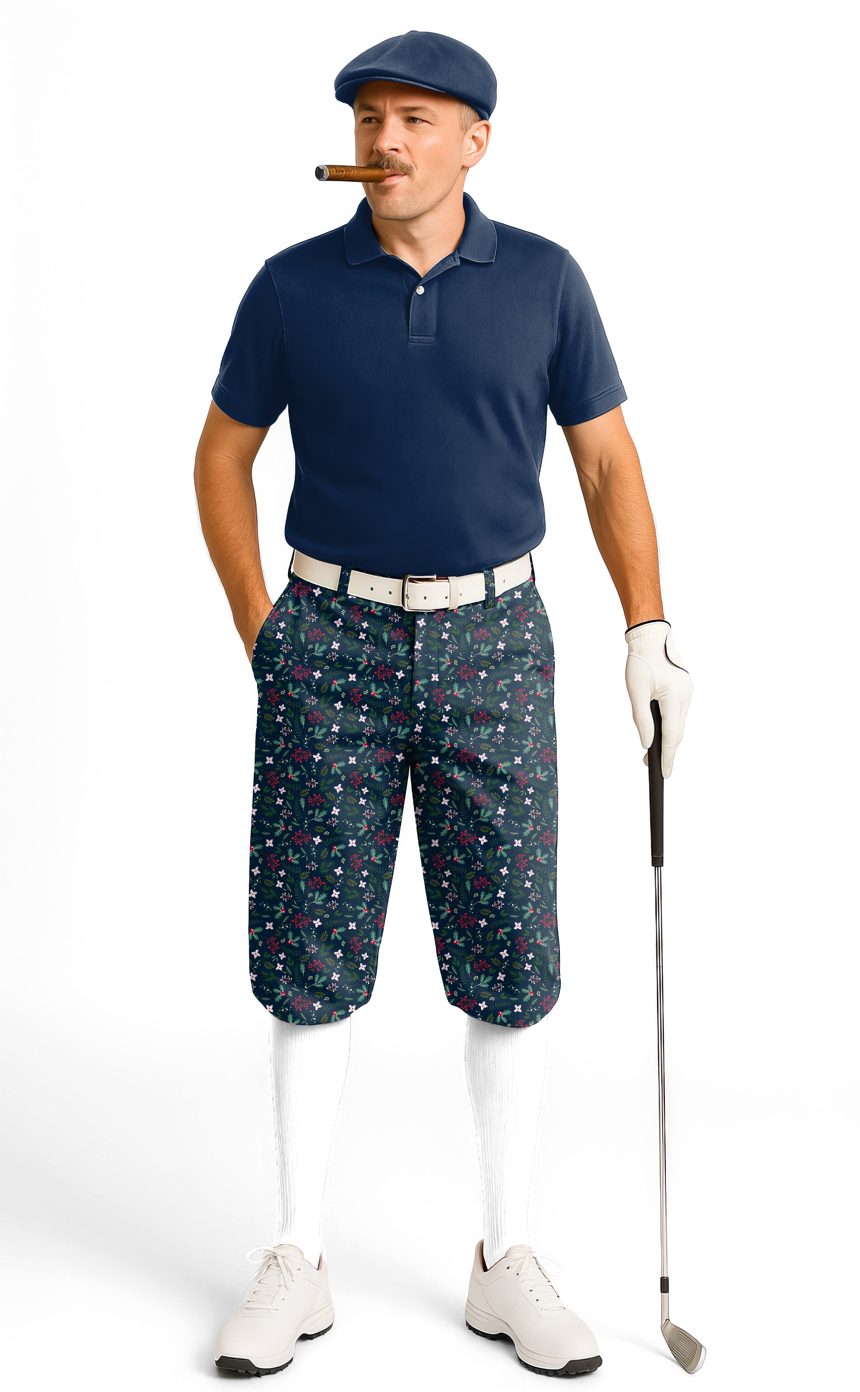 Christmas holly Men's Golf Knickers Pants